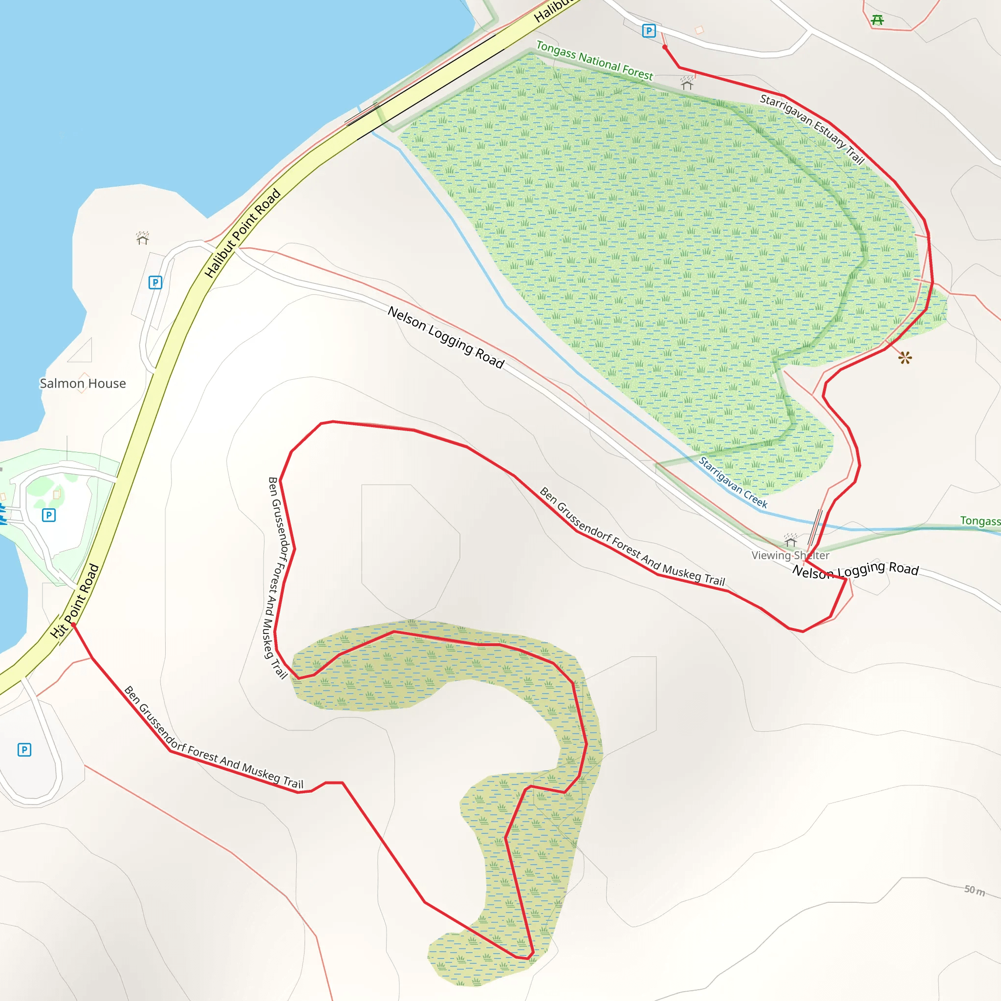 Starrigavan Estuary Life, Ben Grussendorf Forest & Muskeg Trail mobile static map