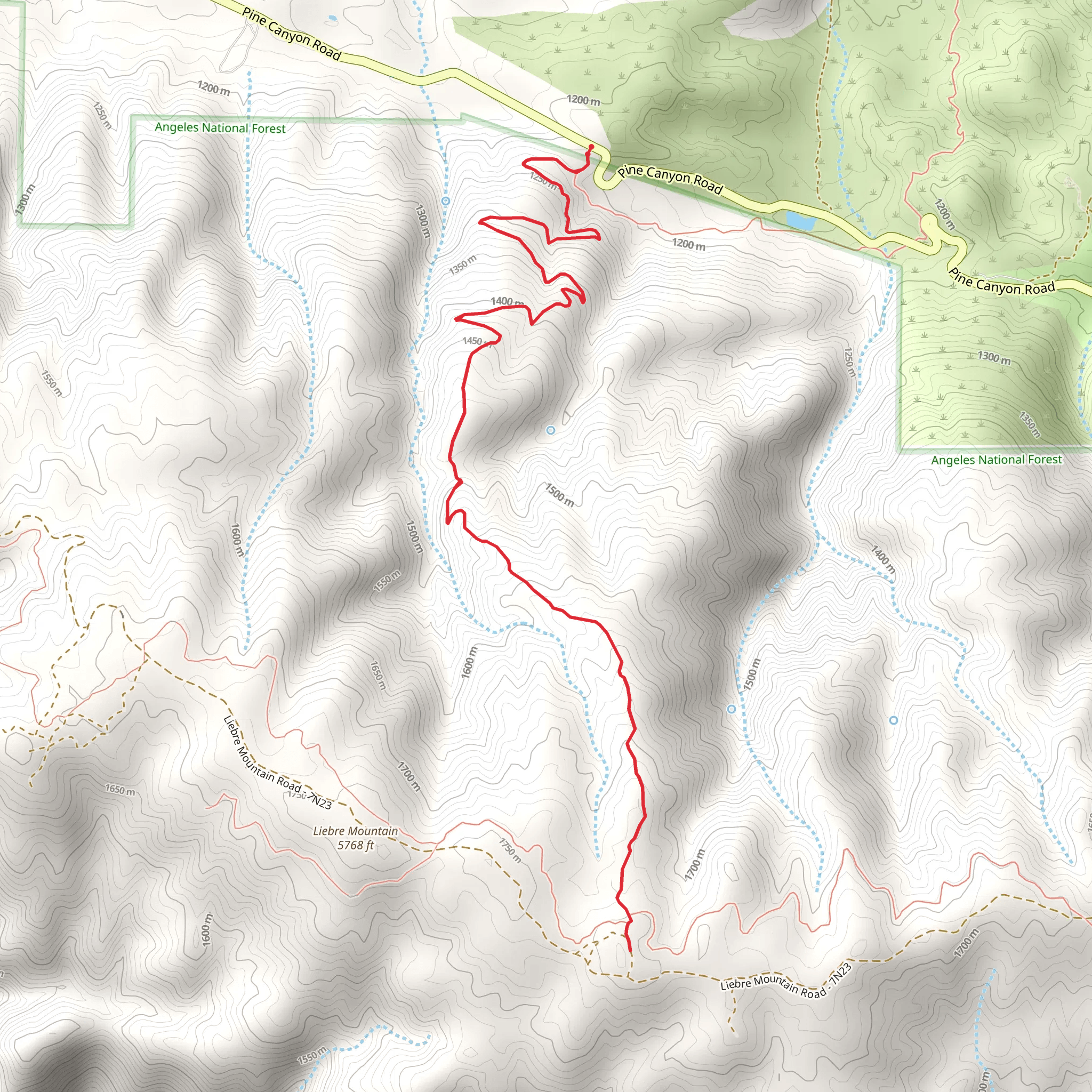 PCT from Pine Canyon Road mobile static map