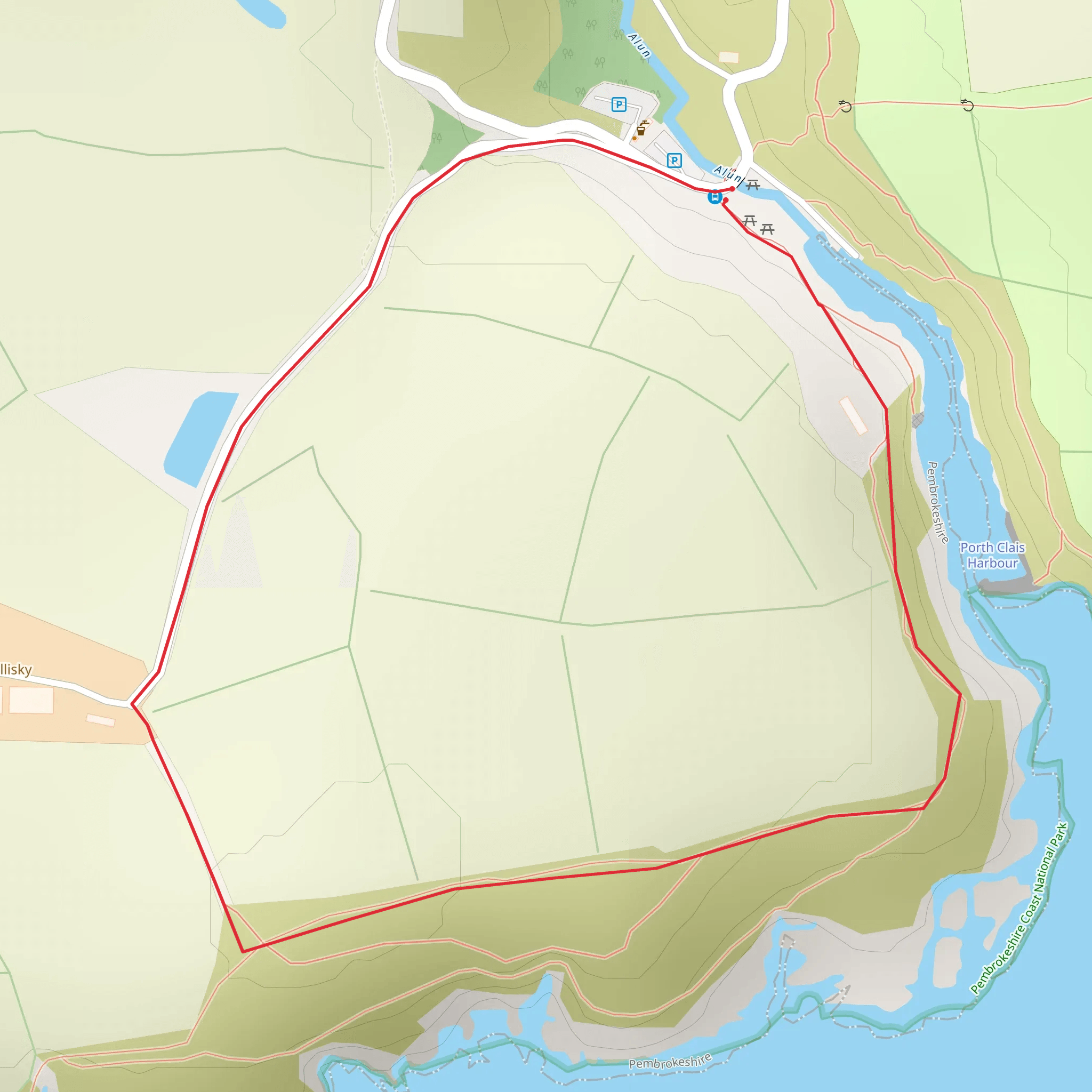 Porth Clais West mobile static map