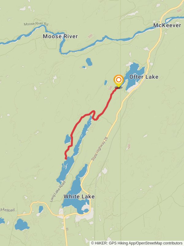 Long Lake and Brandy Lake Trail via Otter Lake mobile static map
