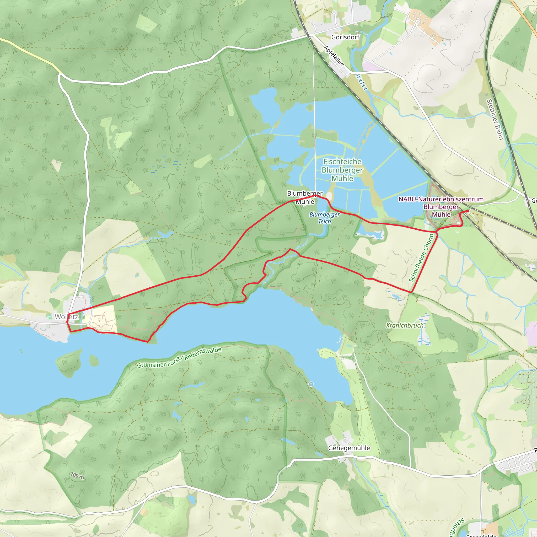 Blumberger Mühle and Wolletz Loop mobile static map