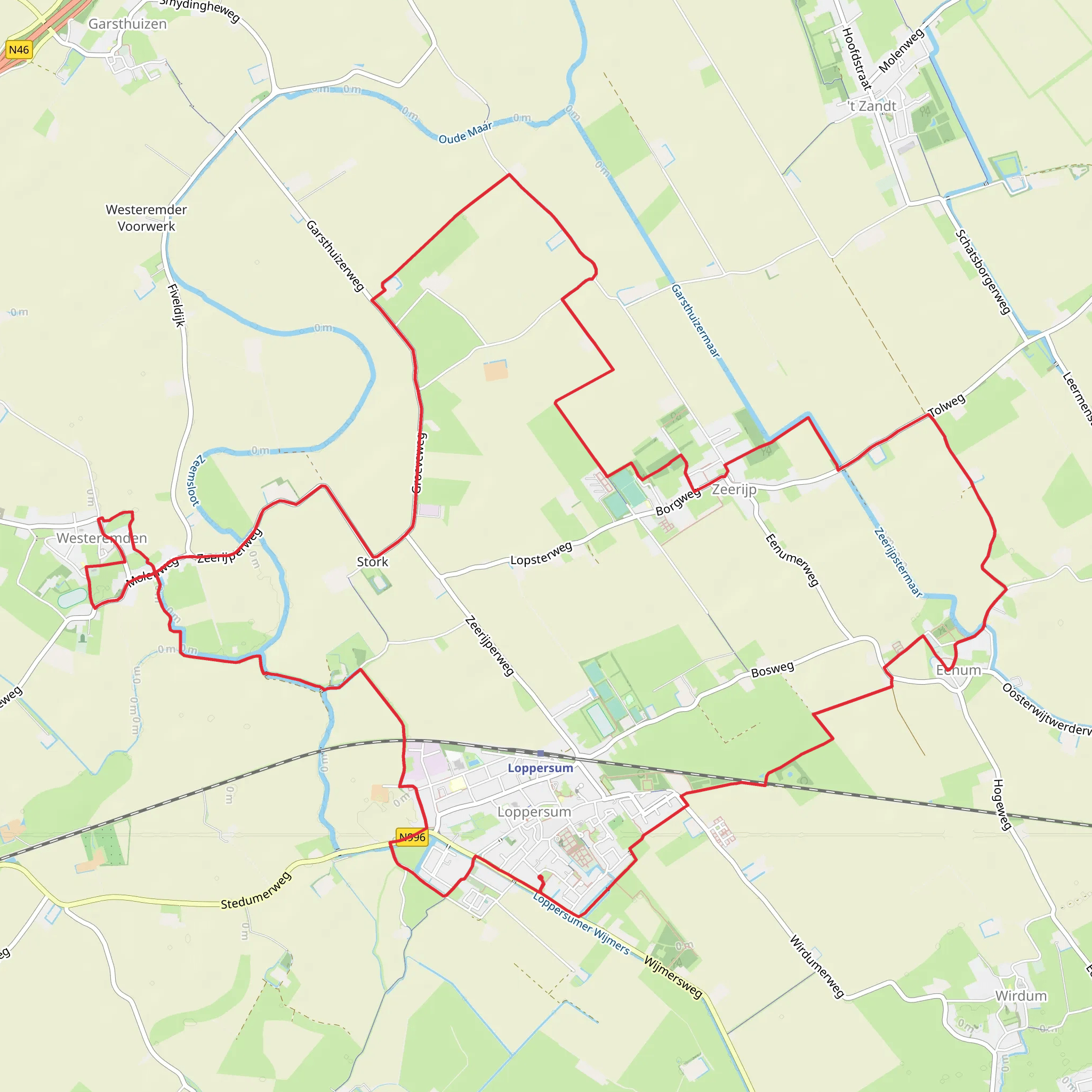 De groeve, Westeremden and Cremersheerd Loop mobile static map