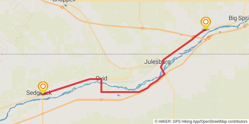 American Discovery Trail - North stage 66 Map