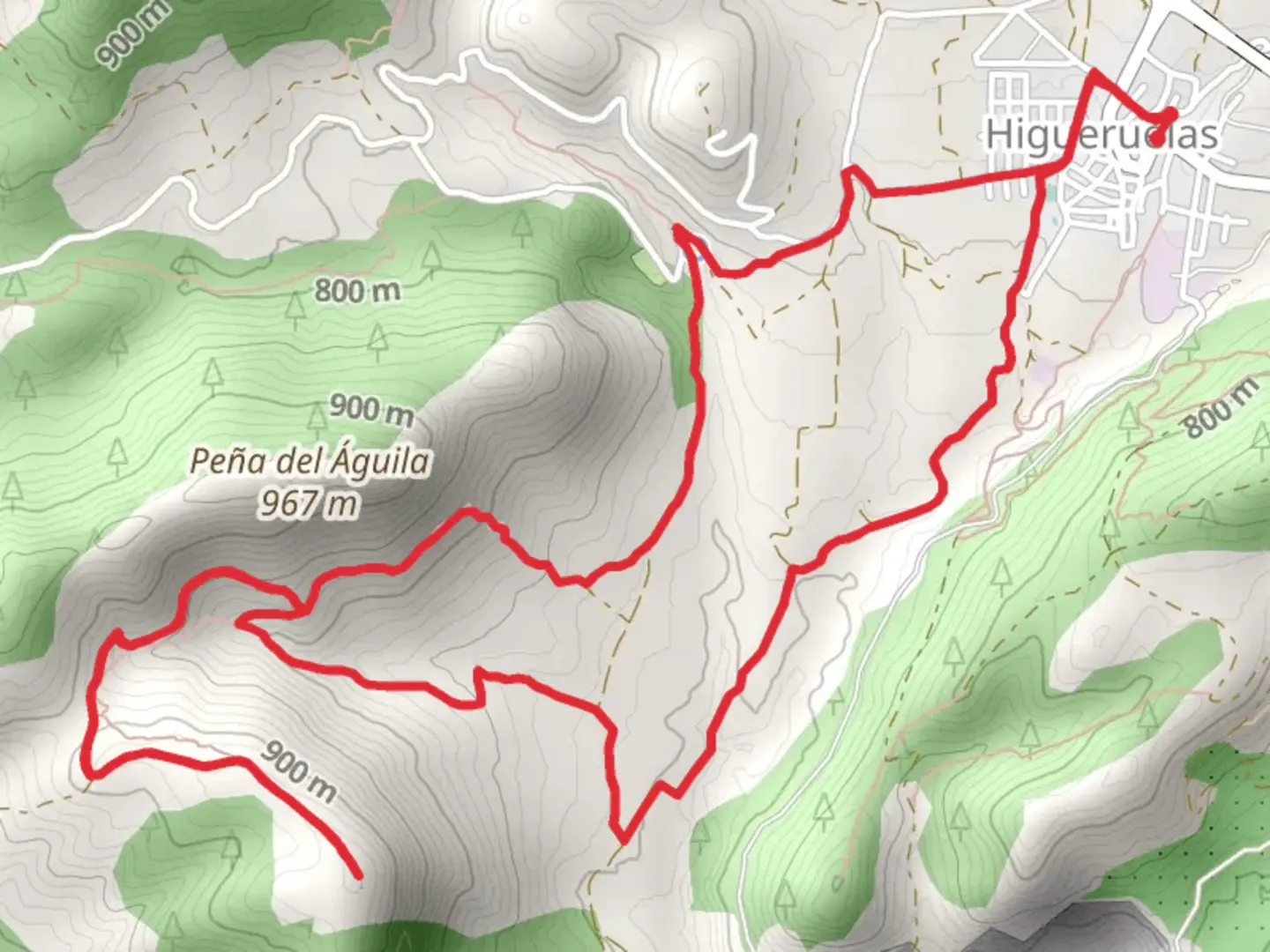 An image depicting the trail Route of the Peña del Rodeno PR CV 393 and its surrounding area.
