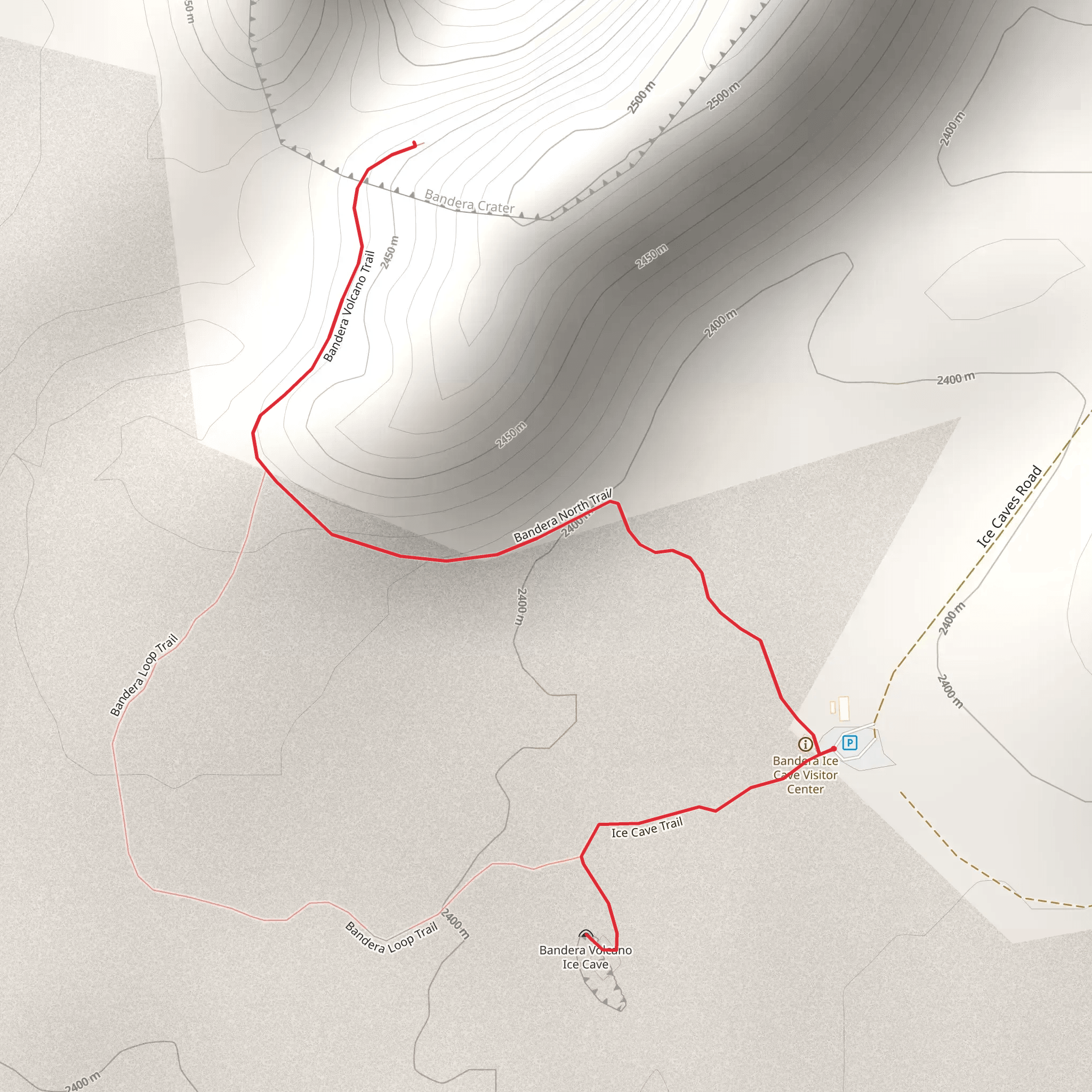 Bandera Crater mobile static map
