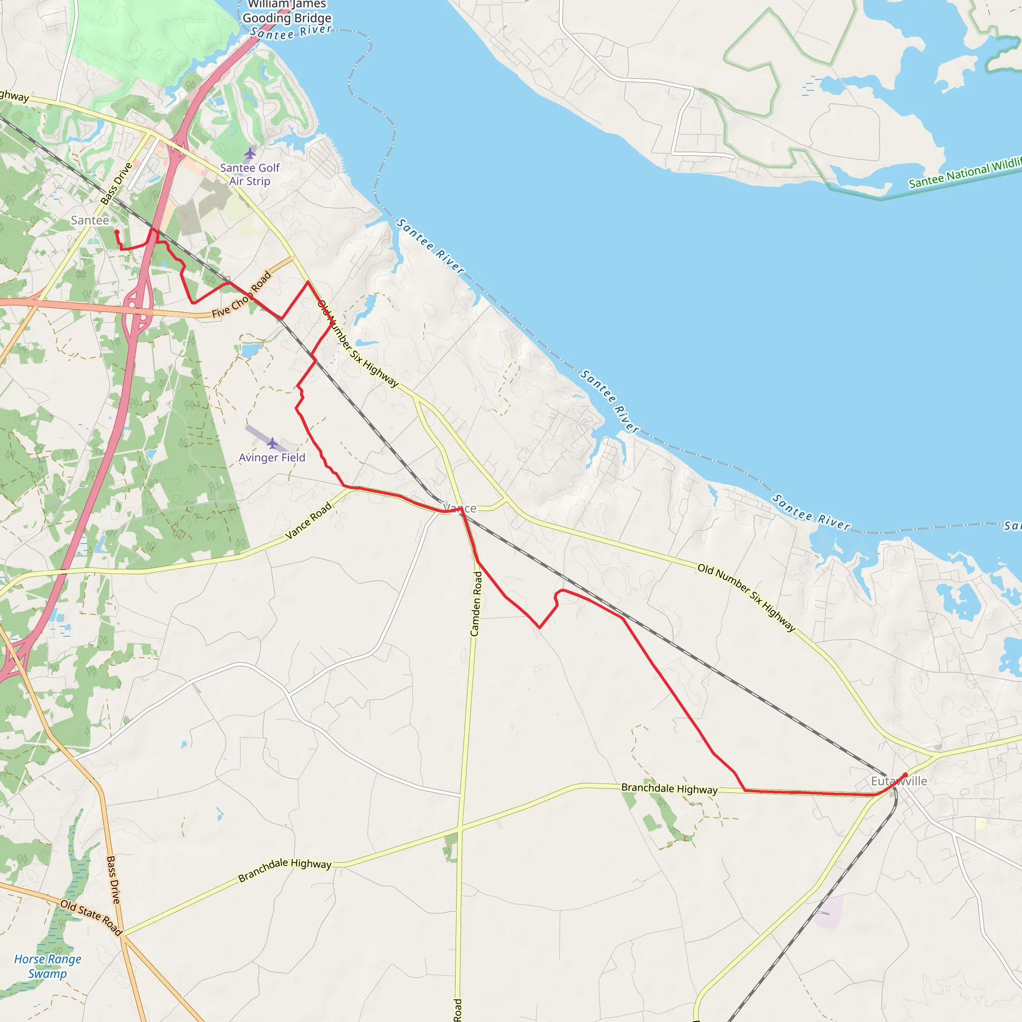 Palemetto Trail - Santee Passage mobile static map