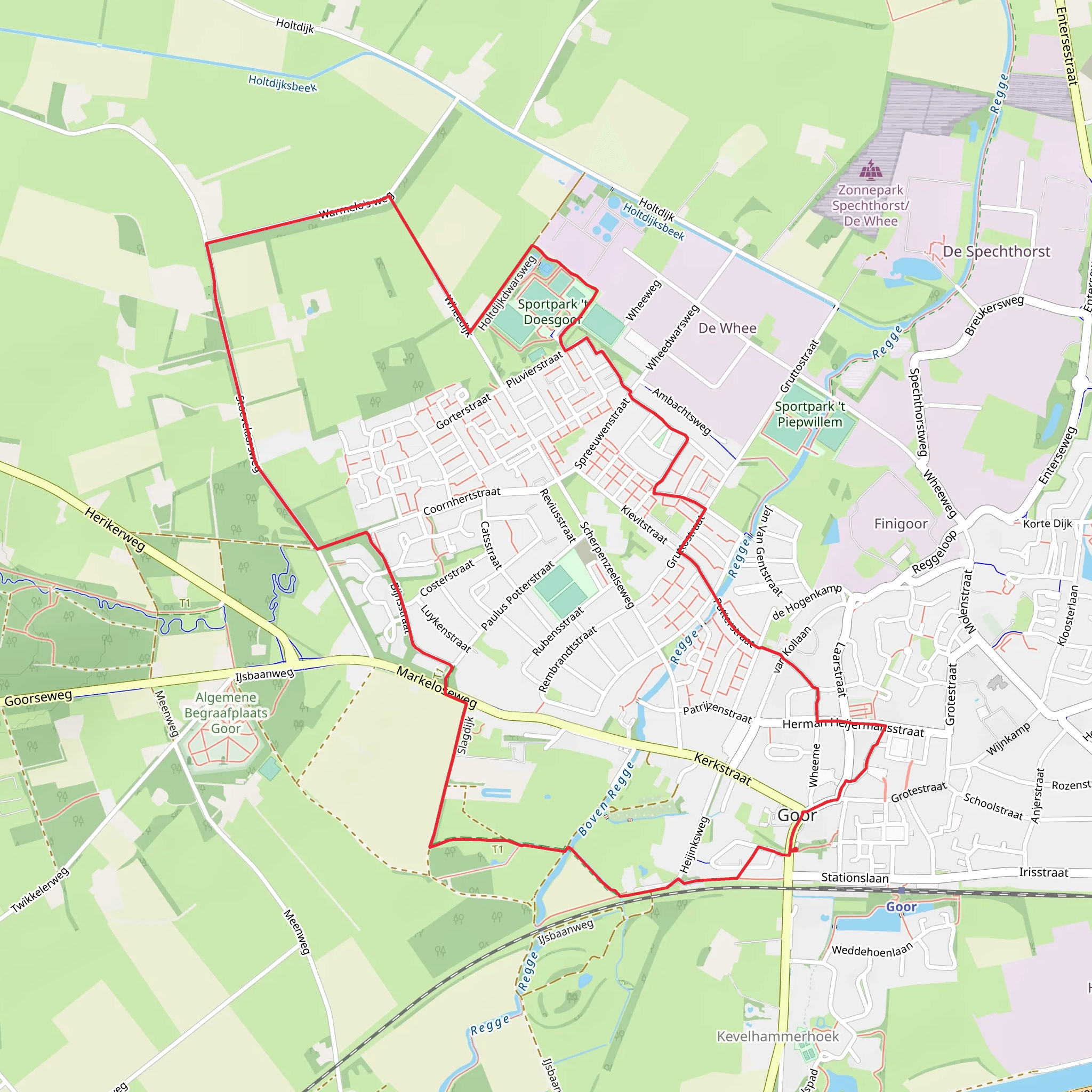 Walterswaterland and Stoevelaar via Warmelo's Weg mobile static map