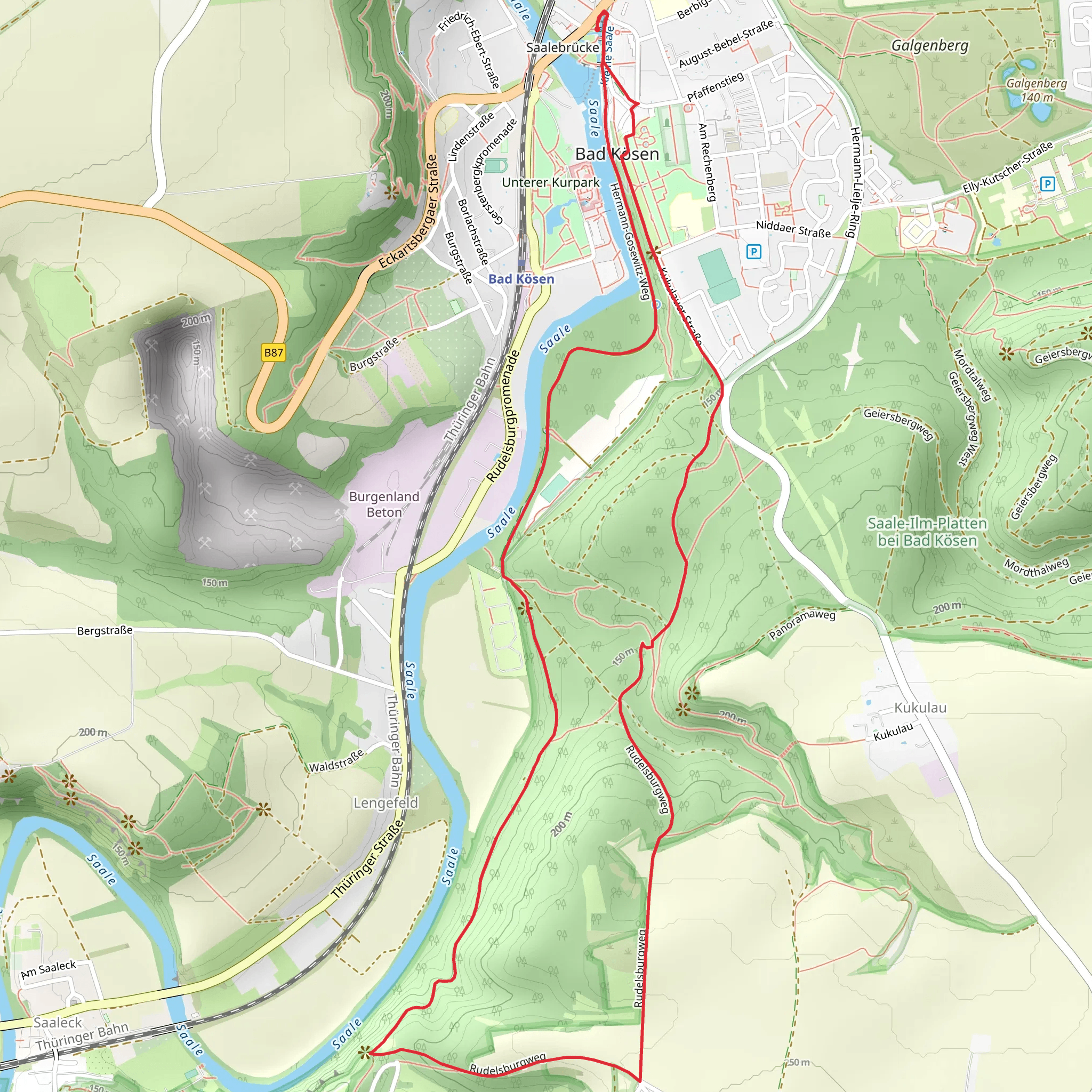Rudelsburgweg and Hermann-Gosewitz-Weg Loop mobile static map