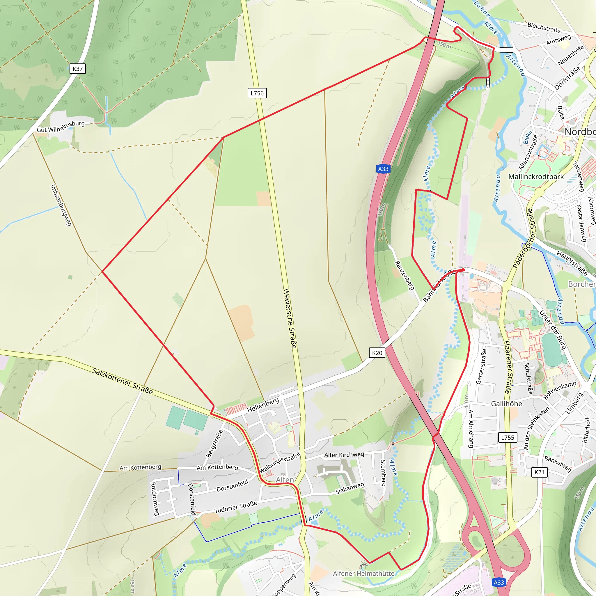Altenau Wanderweg mobile static map
