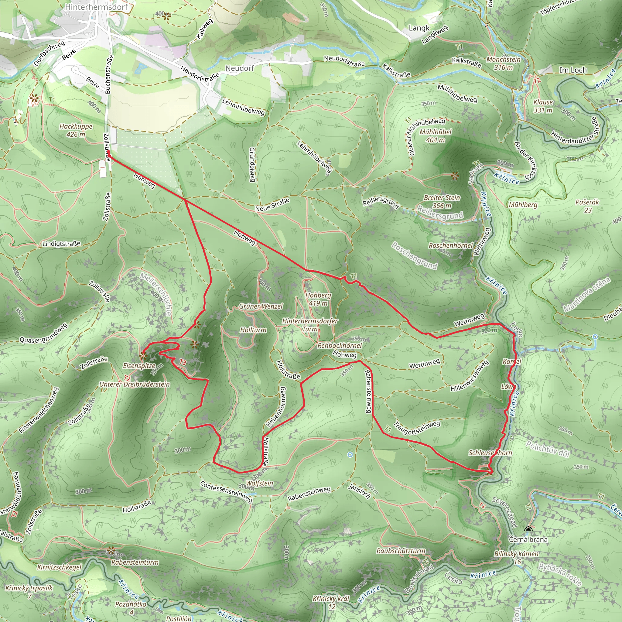 Kahnfahrt Obere Schleuse, Hermannseck and Königsplatz Loop via Hohweg mobile static map
