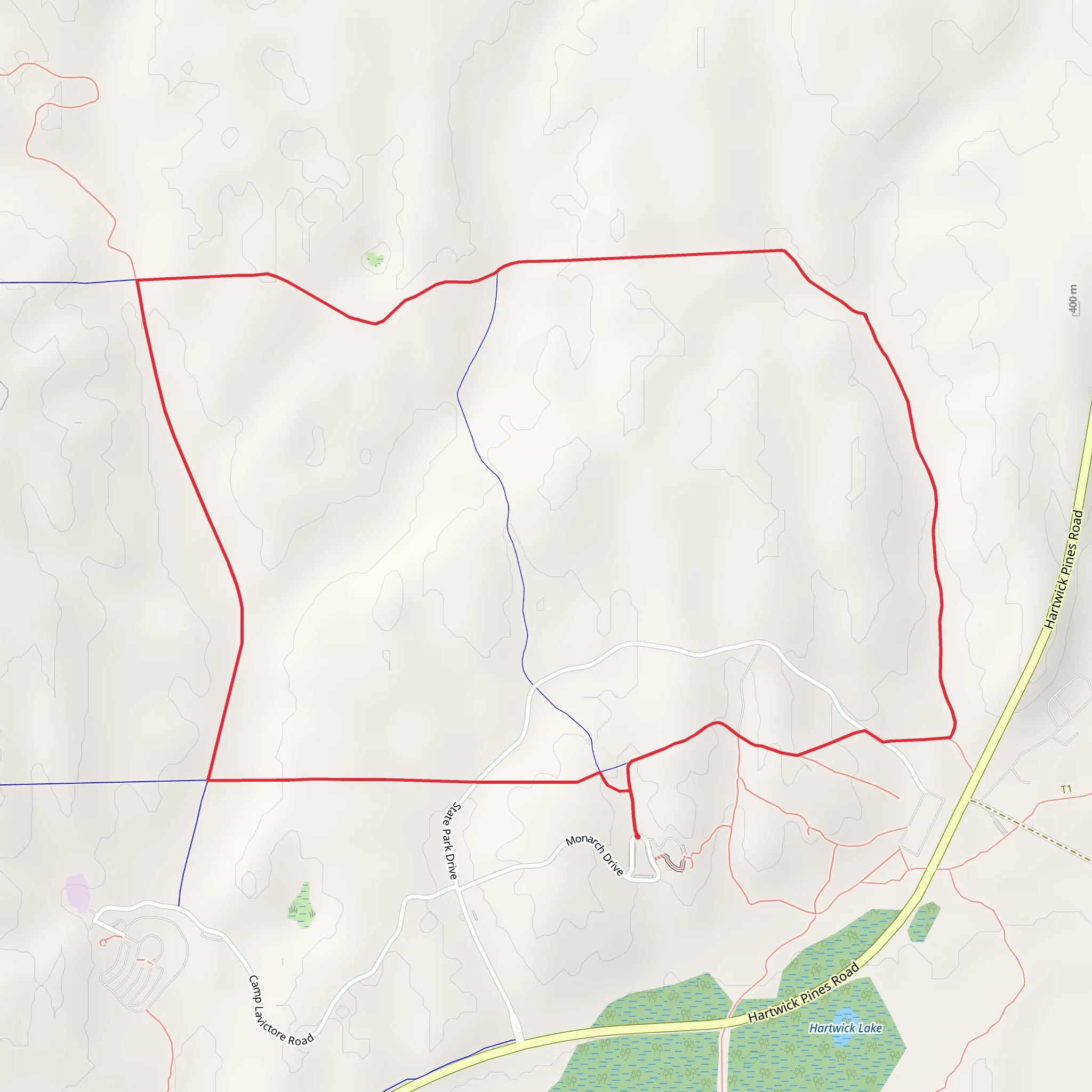 Hartwick Pines State Park Short Loop mobile static map