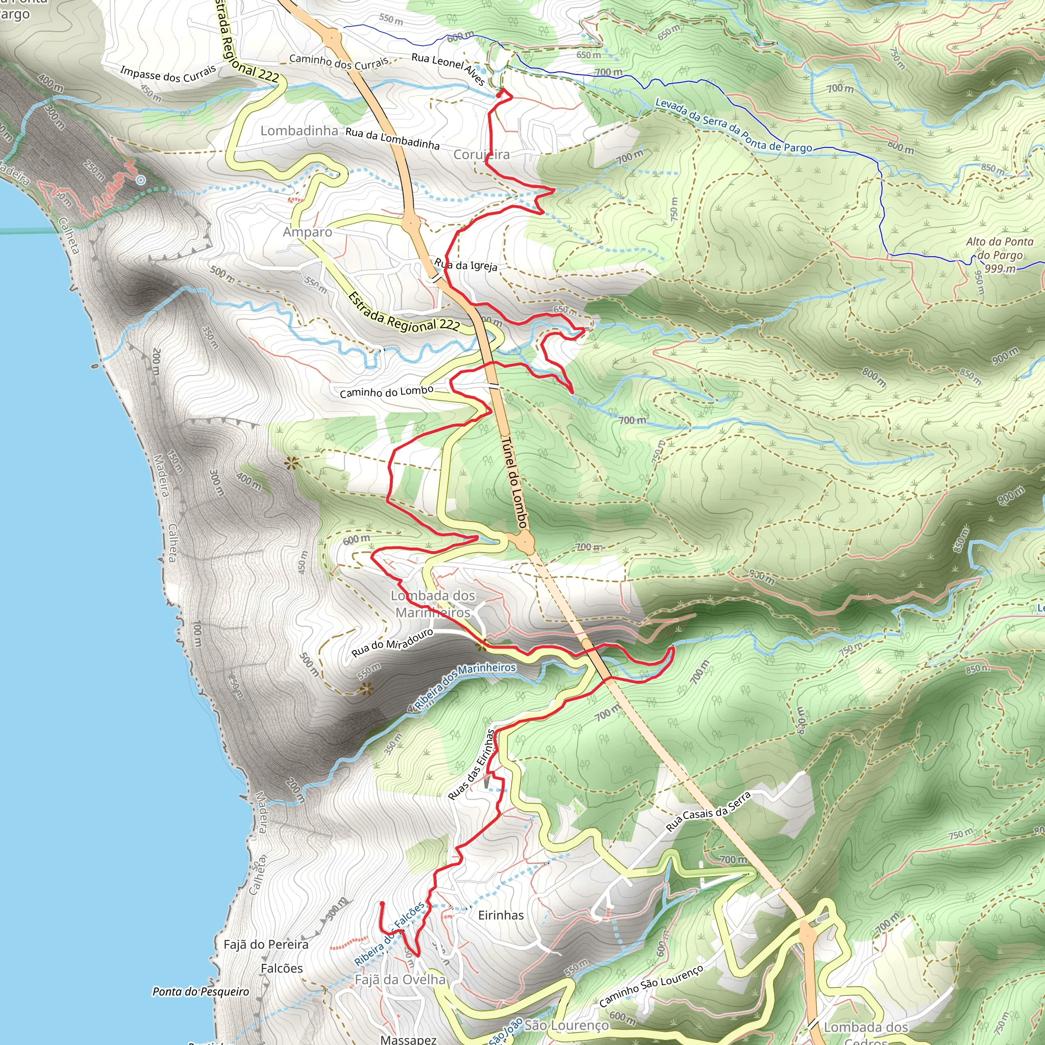 Ponta do Pargo to Fajã da Ovelha Walk mobile static map