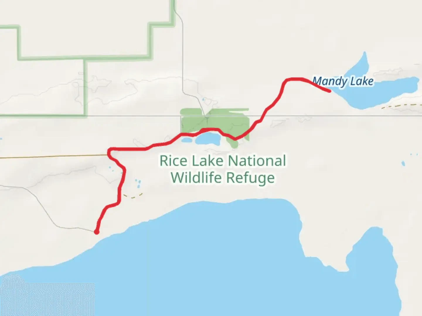 An image depicting the trail Mandy Lake and Twin Lakes and its surrounding area.