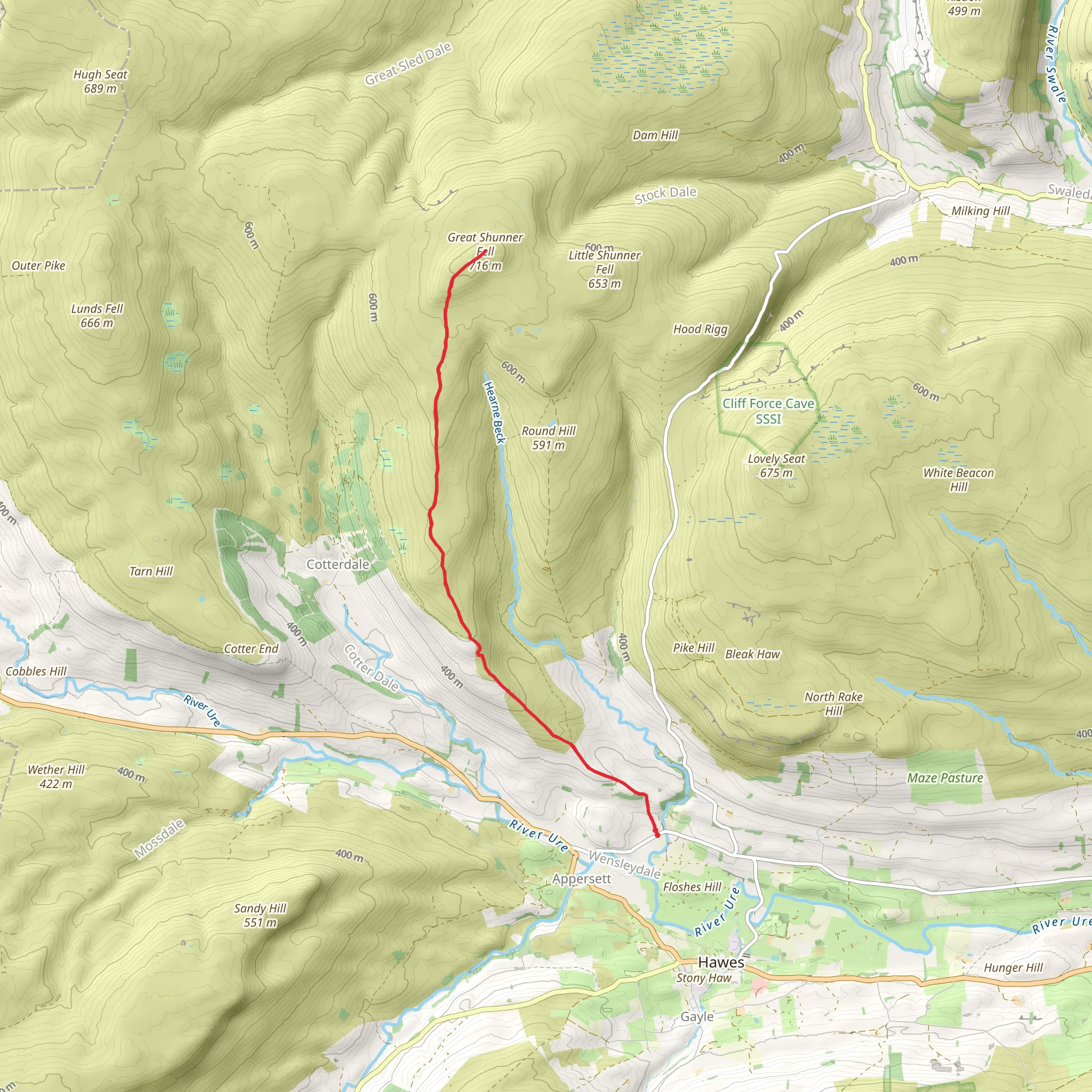 Great Shunner Fell from Hardraw mobile static map