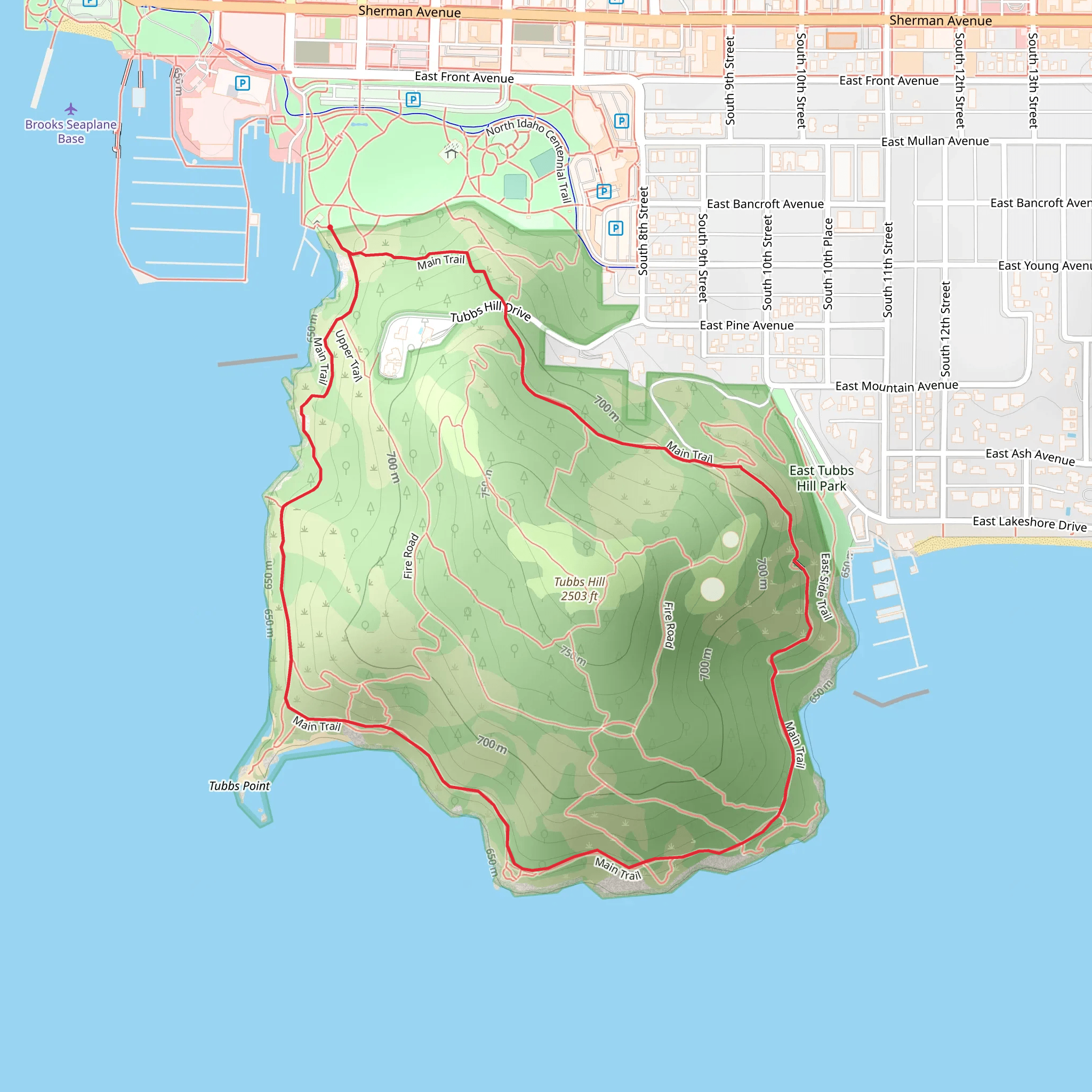Tubbs HIll Main Loop Trail mobile static map