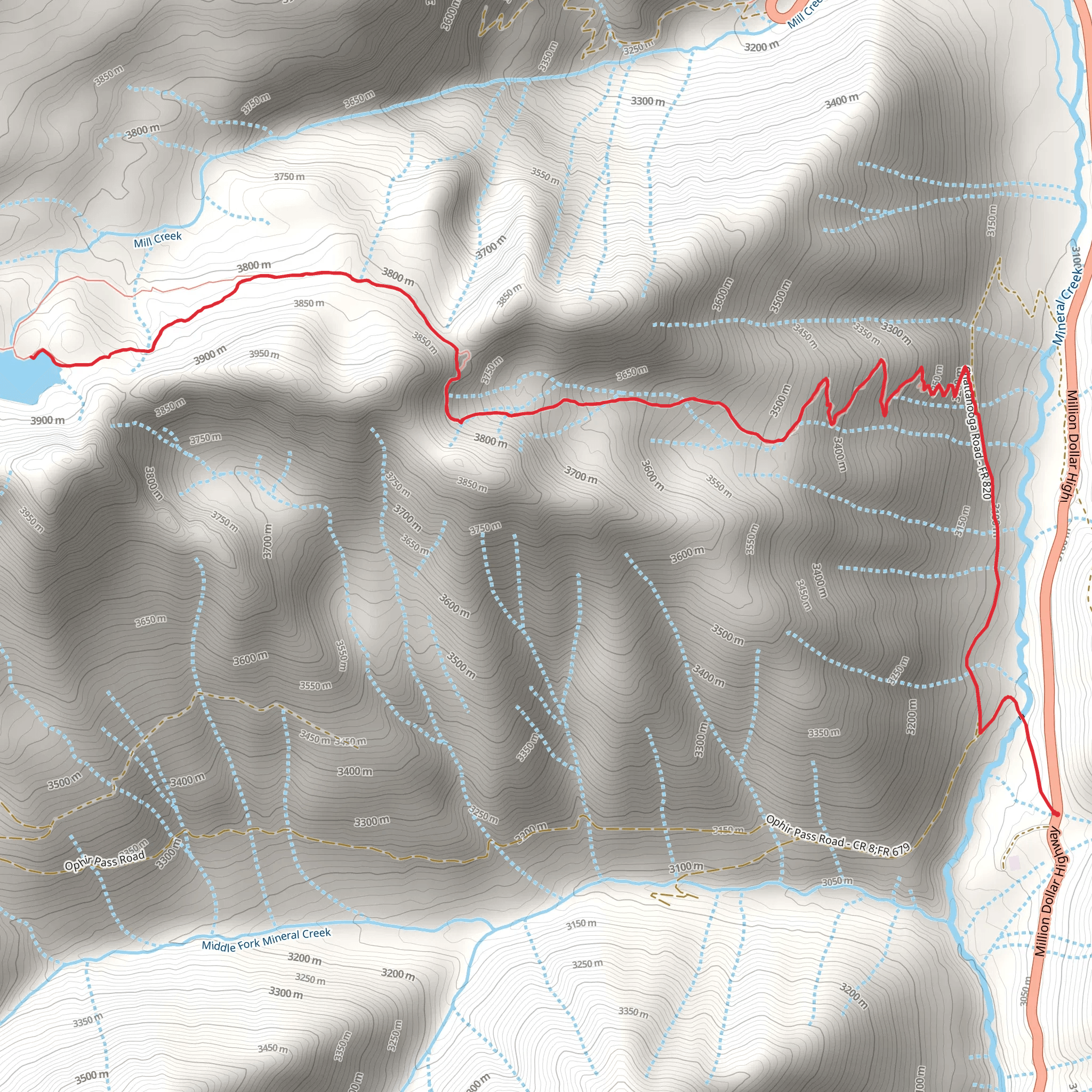 Columbine Lake Trail mobile static map