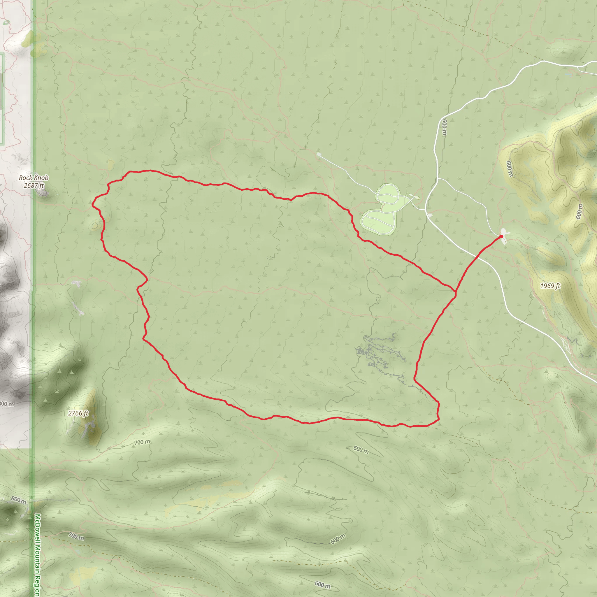 Maricopa Trail and Bluff Loop Trail mobile static map