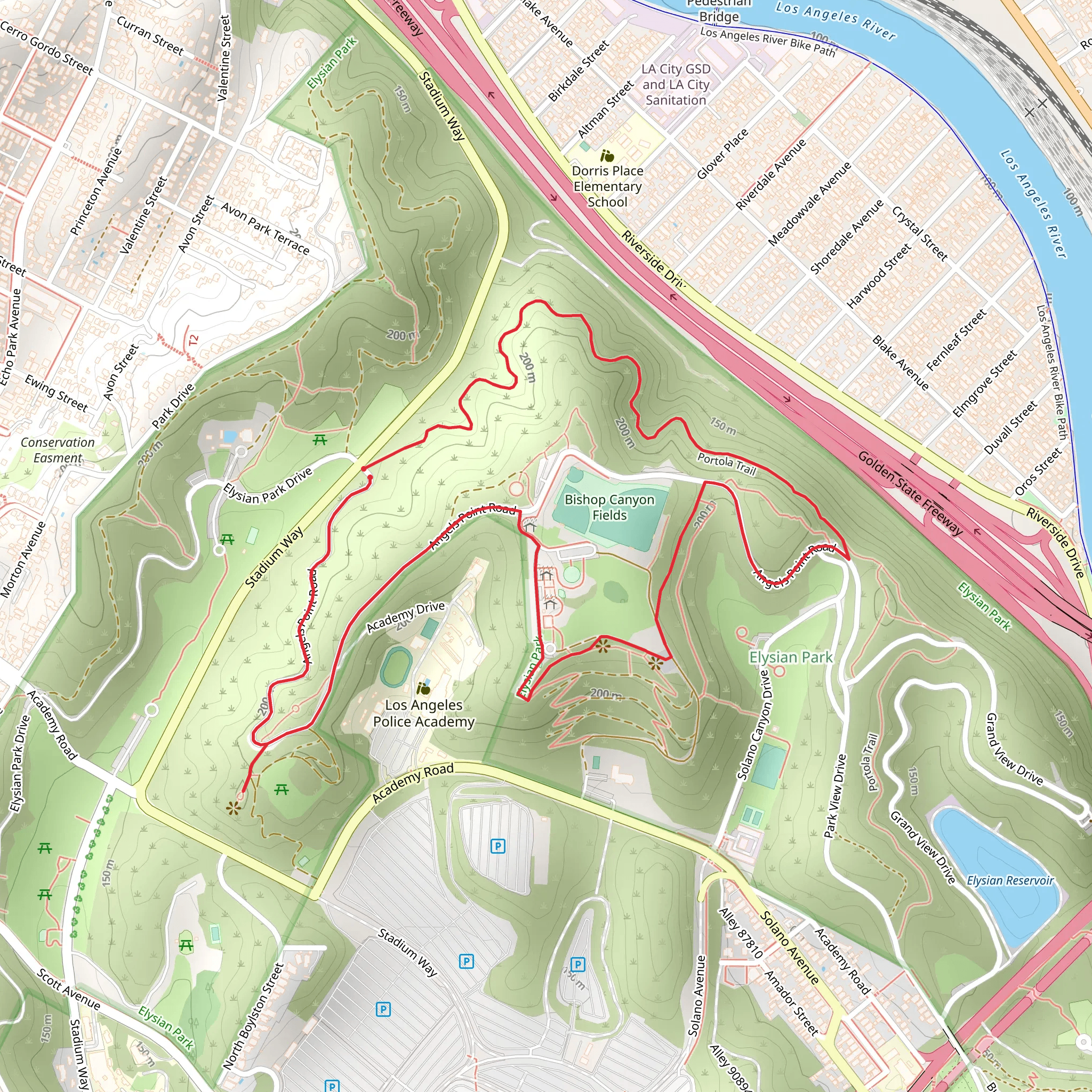 Portola and Angels Point Road Loop Trail mobile static map