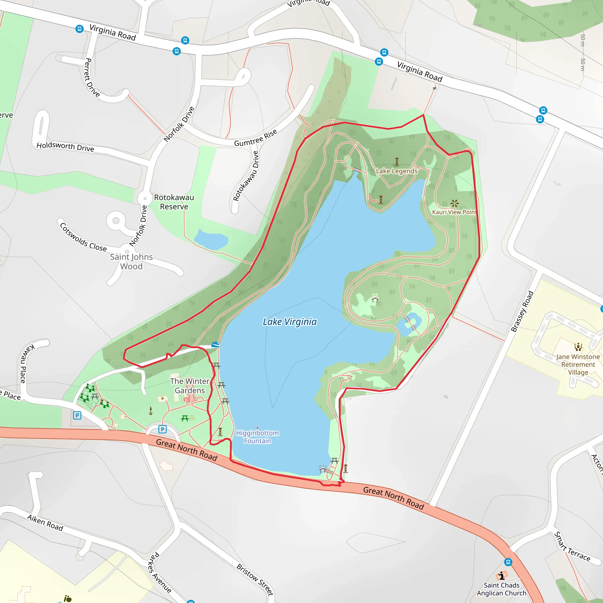 Virginia Lake Walk mobile static map