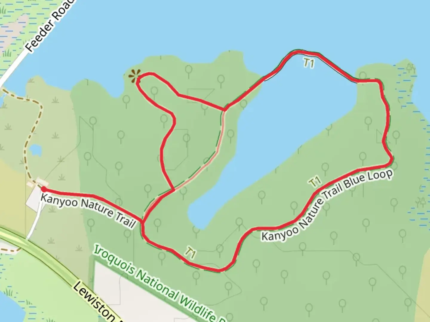 An image depicting the trail Kanyoo Nature Trail Loop and its surrounding area.
