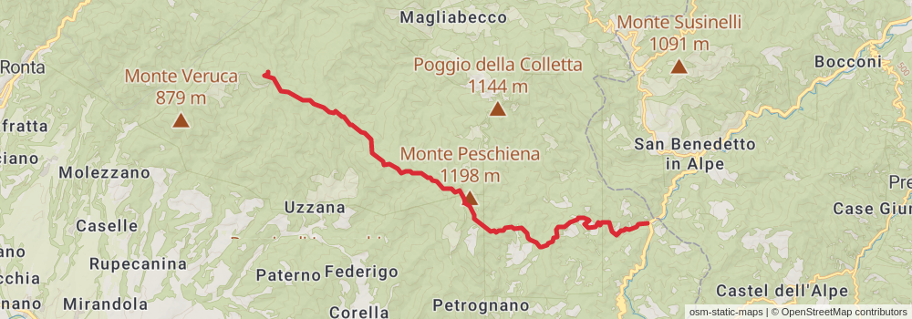 Sentiero Italia - Apennines Section stage 19 Map