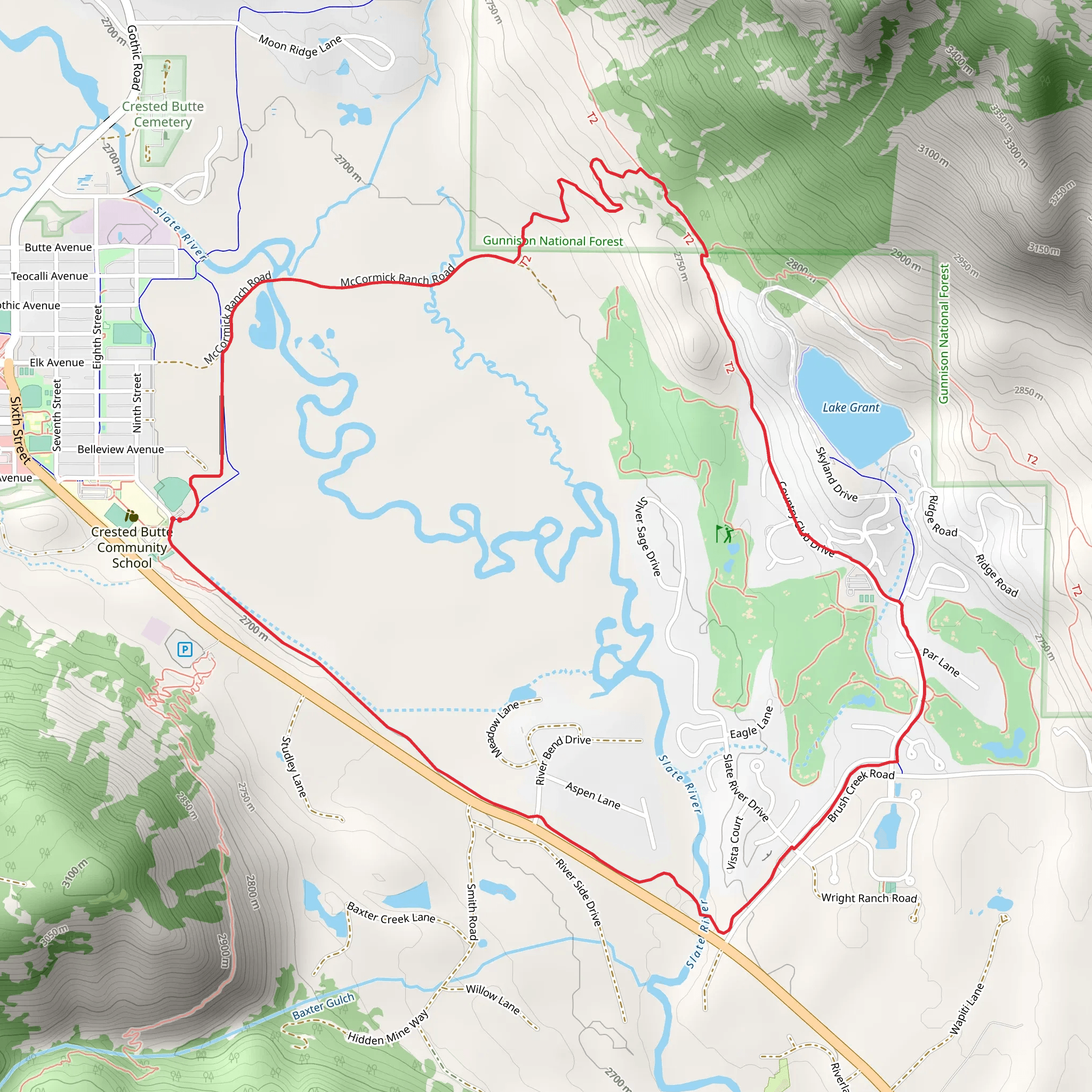 Deli, Ton't Trail and Upper Loop Trail mobile static map