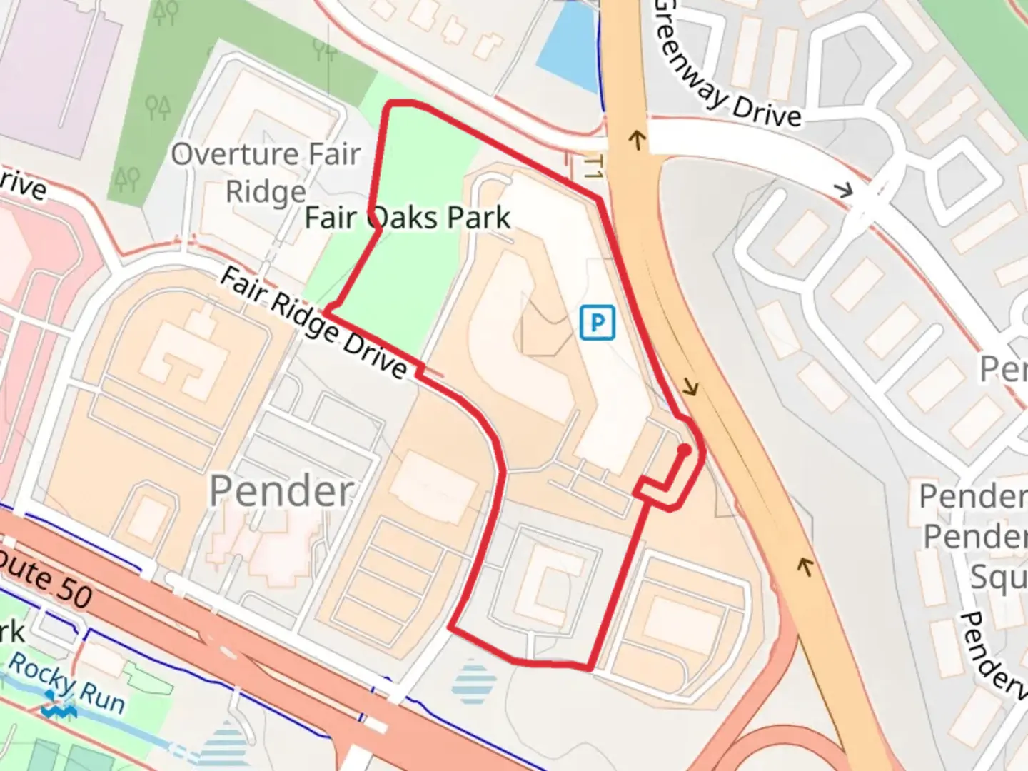 An image depicting the trail Fair Oaks Park Loop and its surrounding area.