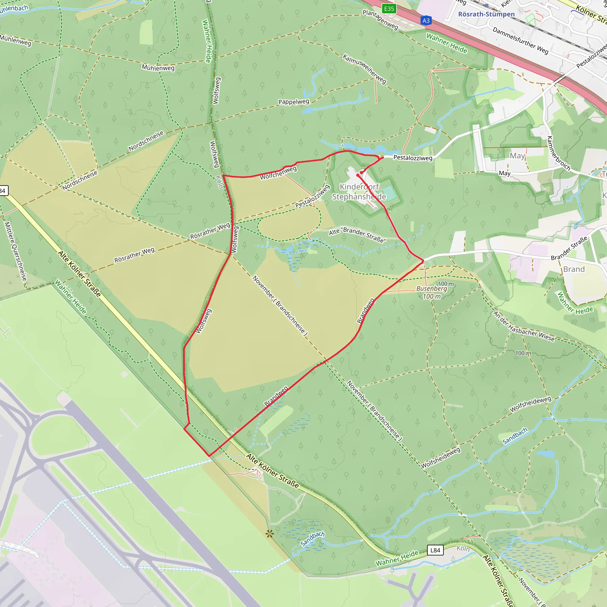 Wolfsweg and Brandweg Loop mobile static map