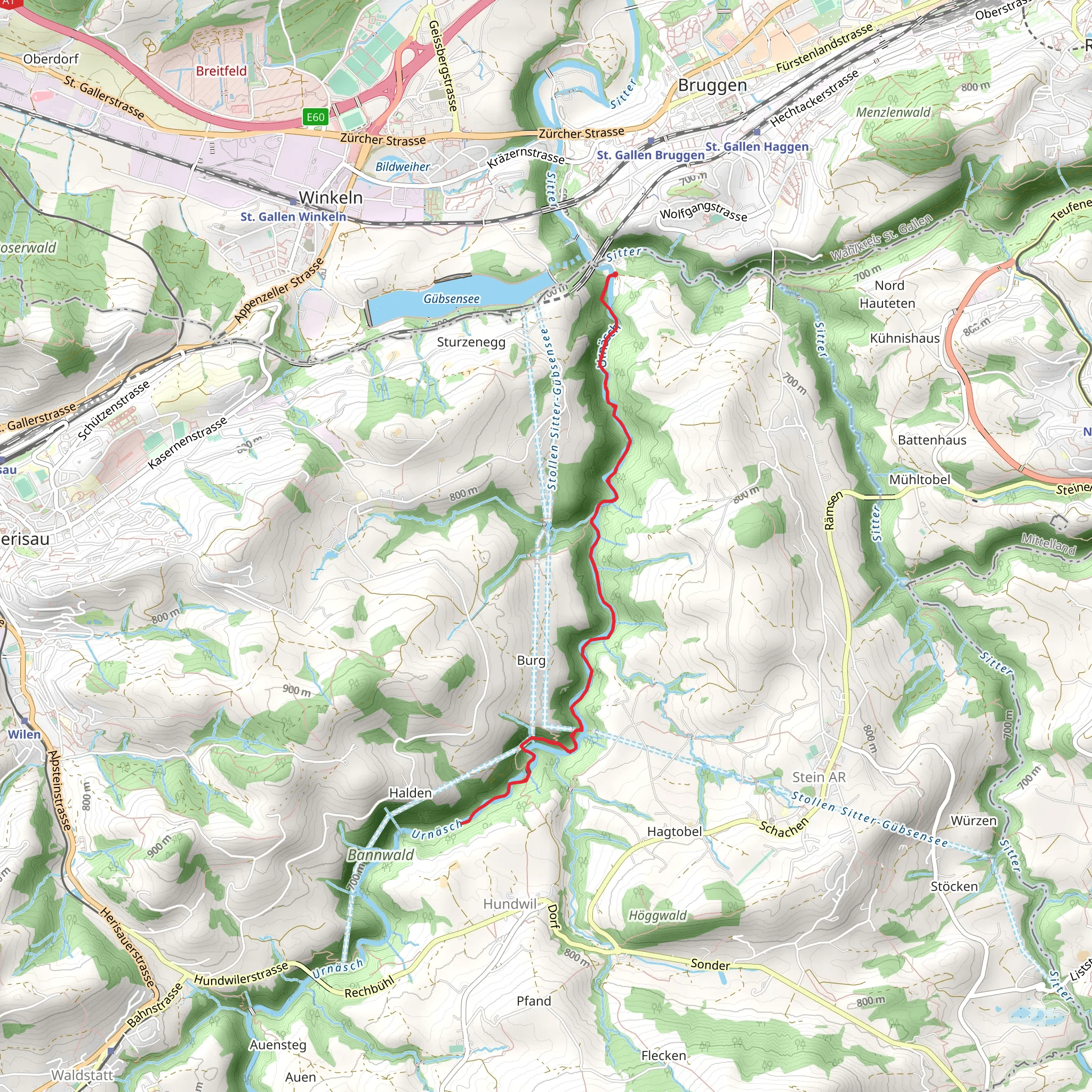 Tüfels-Gunte Gorge Trail mobile static map