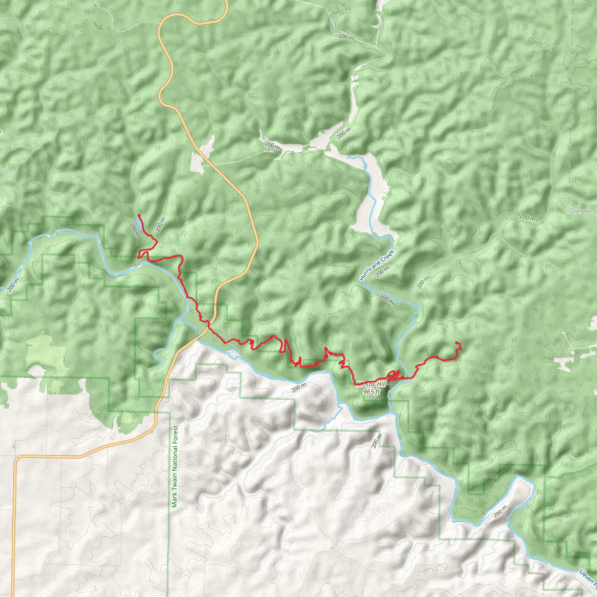 Ozark Trail - Eleven Point Section from McCormarck Lake mobile static map