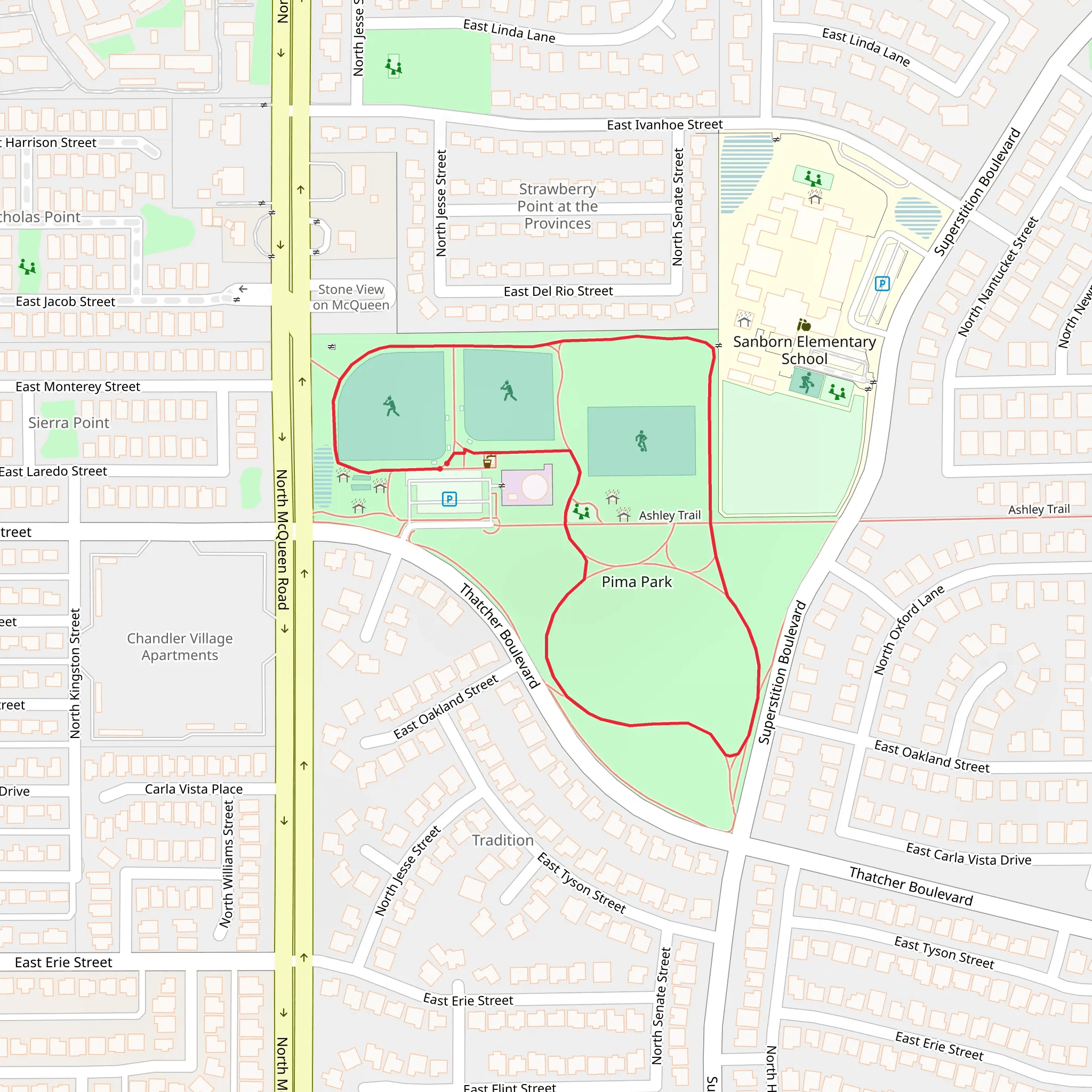 Pima Park Loop mobile static map