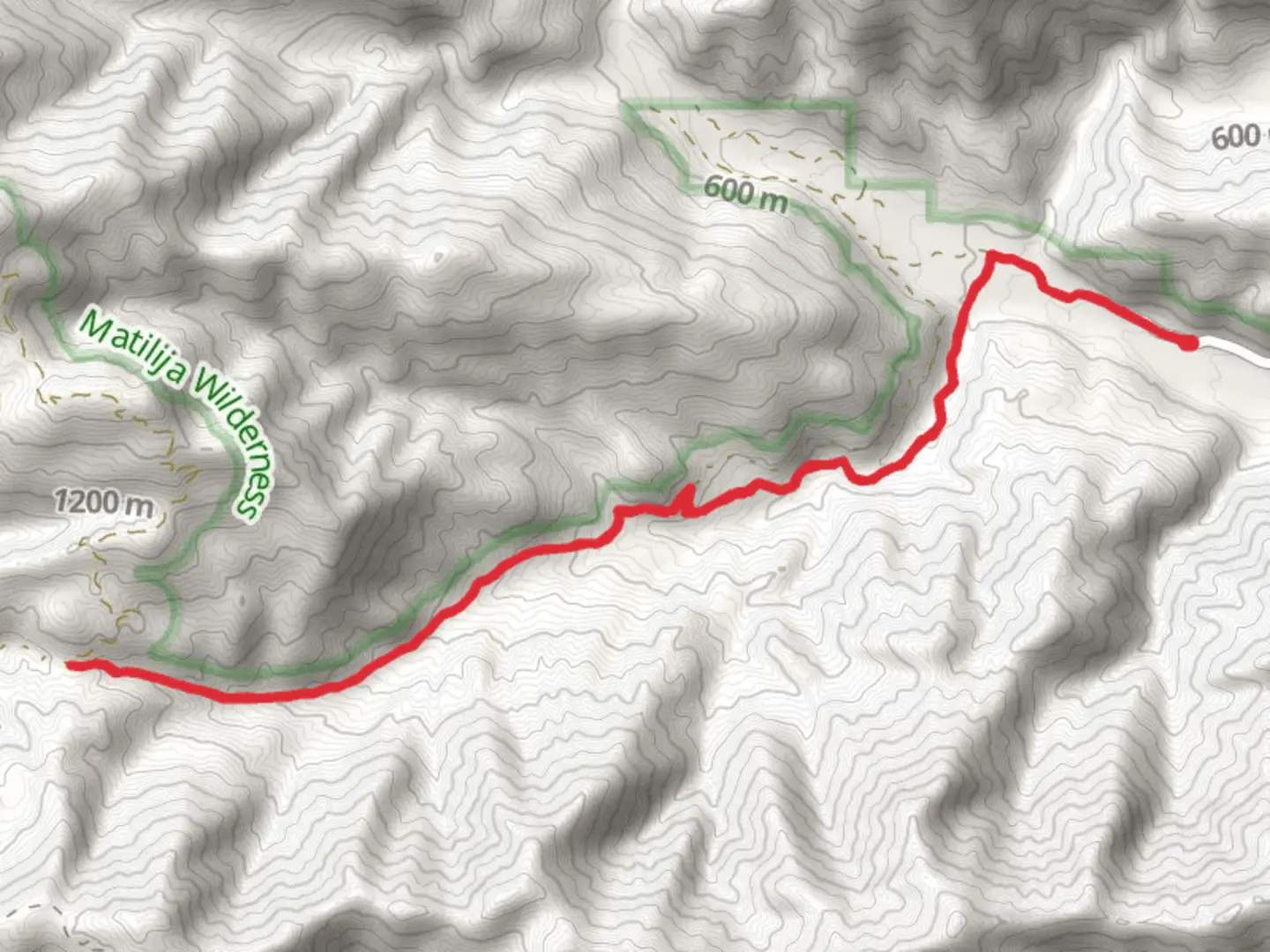 An image depicting the trail Matilija Divide Trail and its surrounding area.