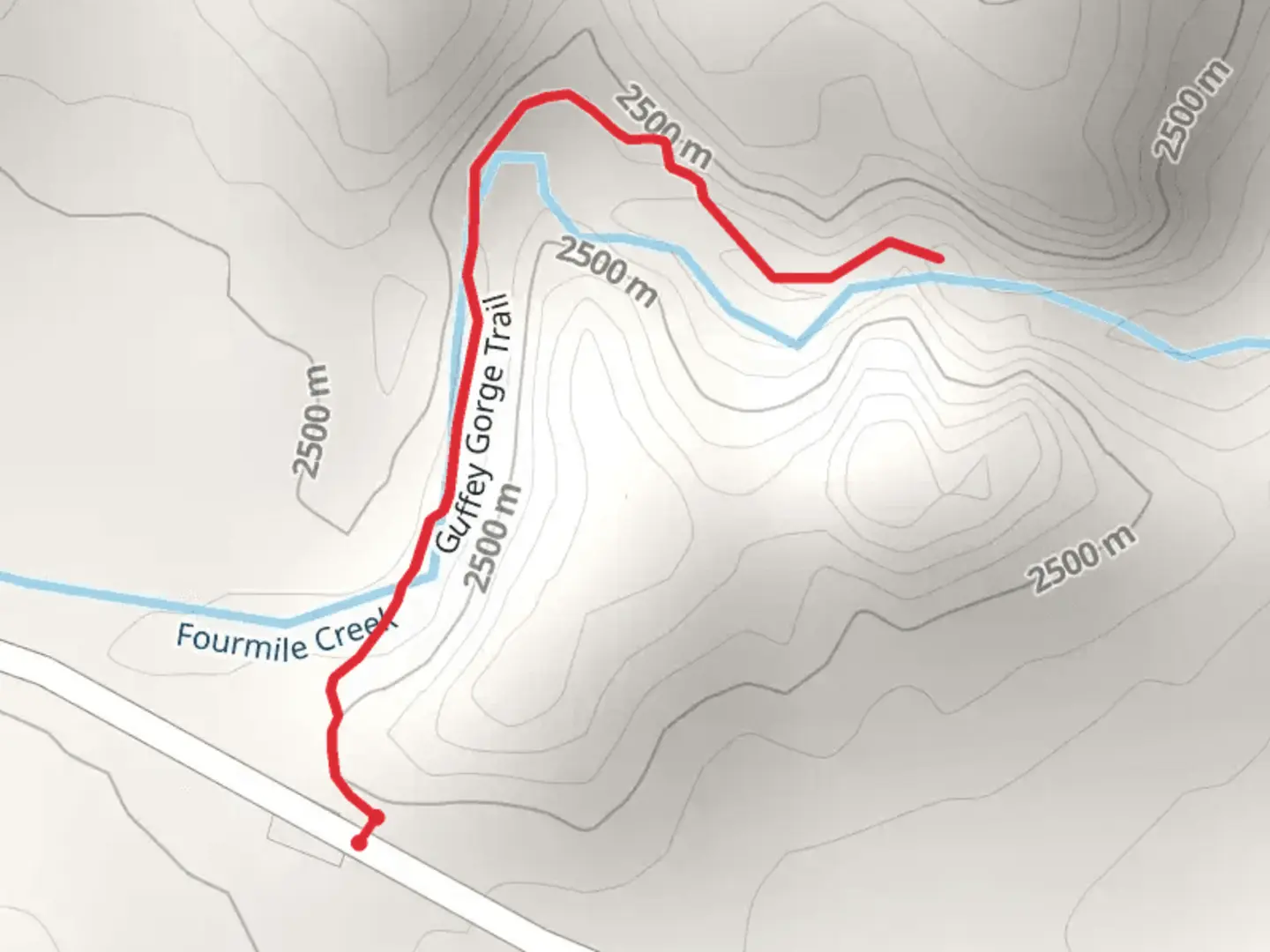 An image depicting the trail Guffey Gorge Trail and its surrounding area.