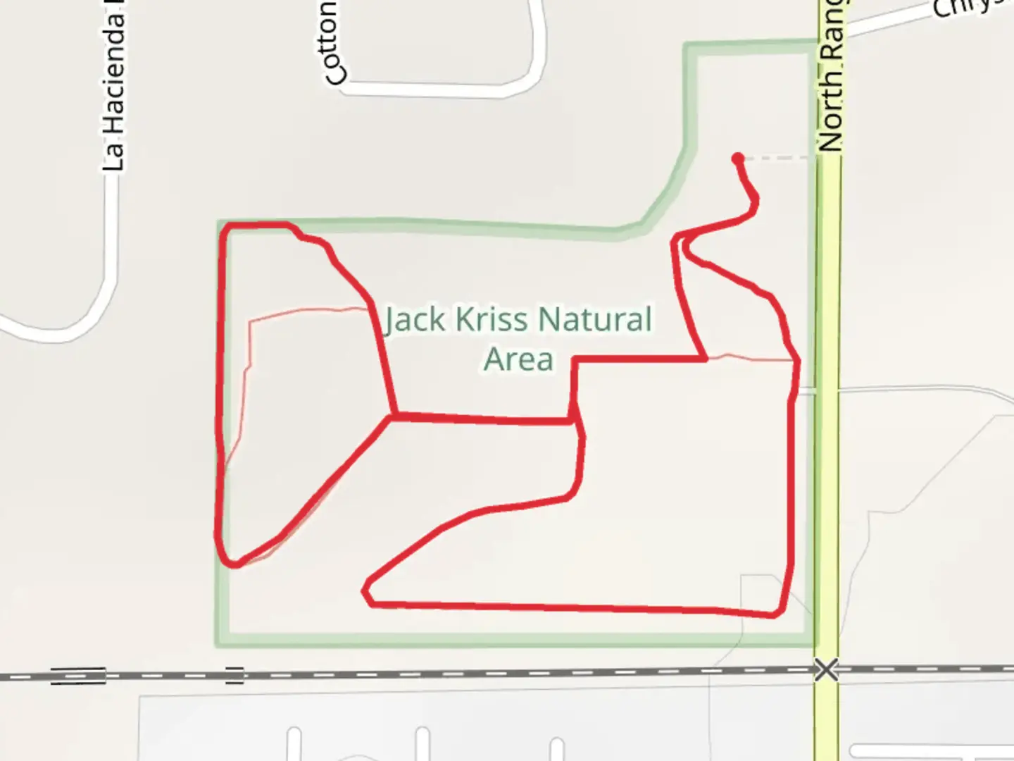 An image depicting the trail North Range Avenue West Loop and its surrounding area.