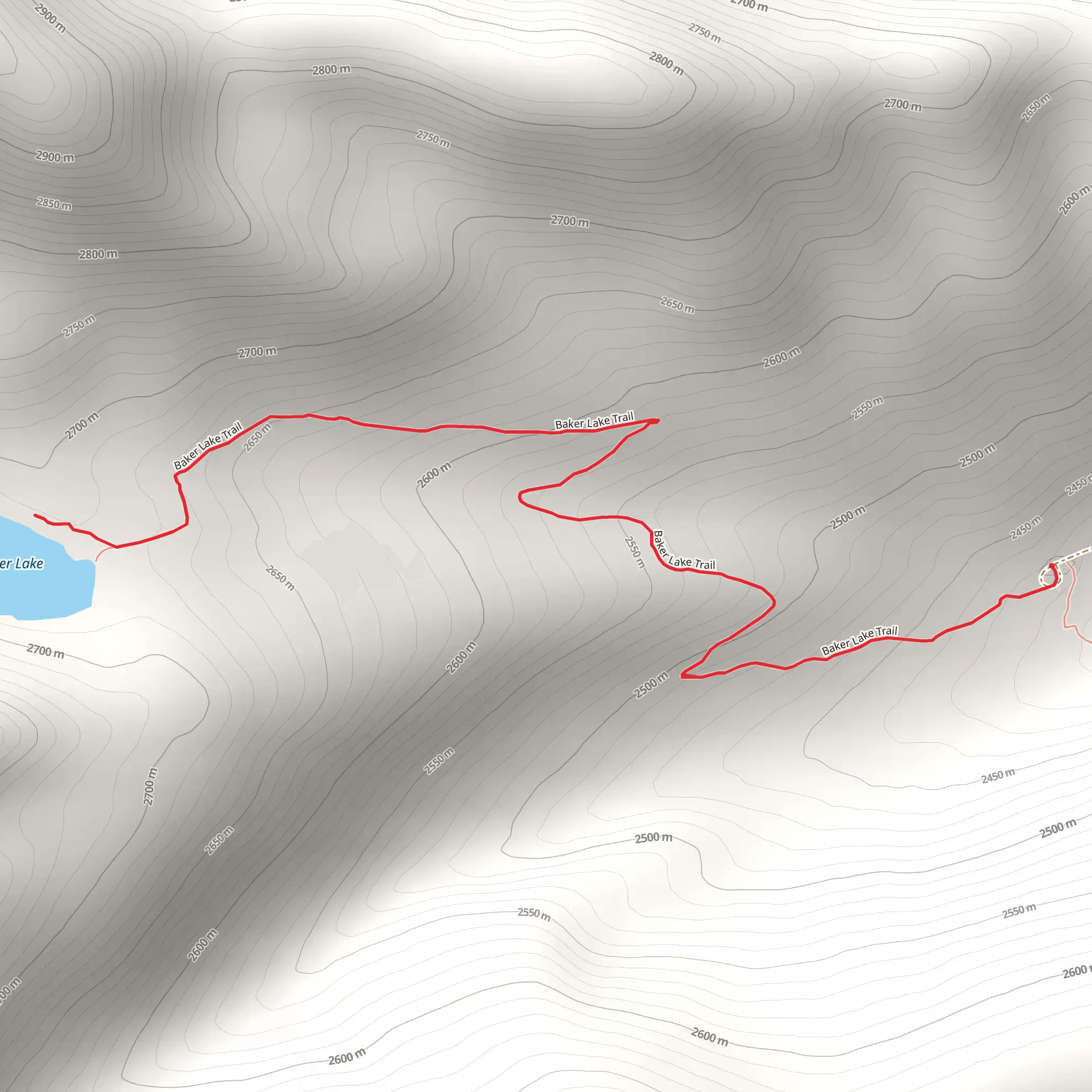 Baker Lake Trail mobile static map