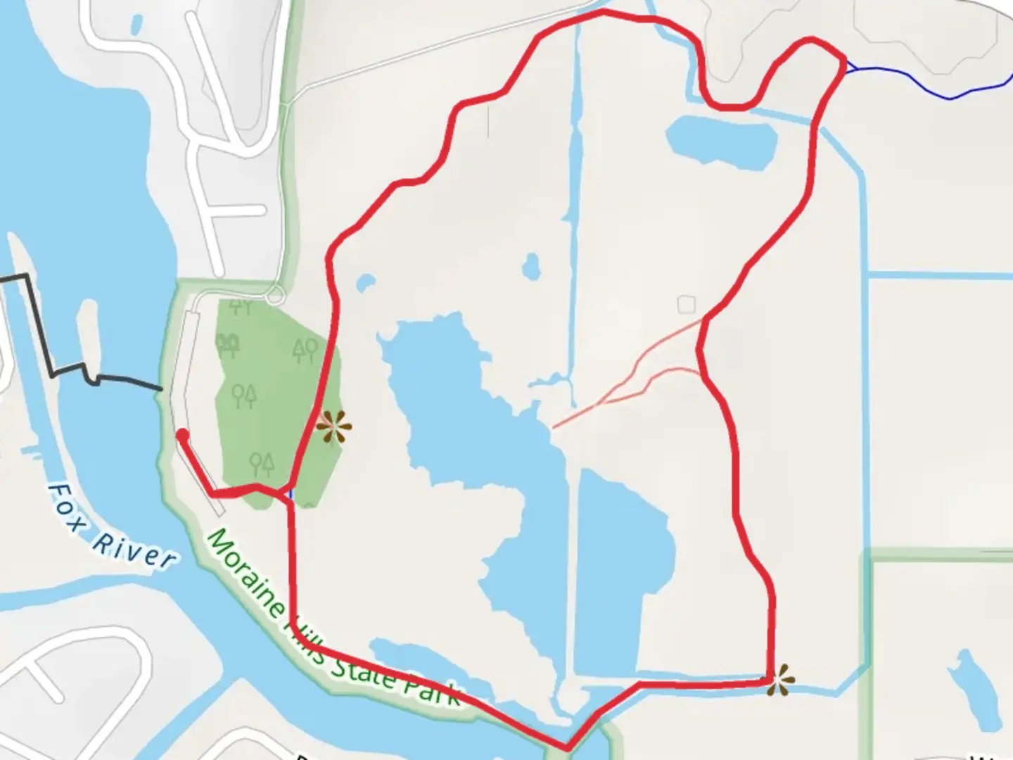 An image depicting the trail Fox River Loop Trail and its surrounding area.