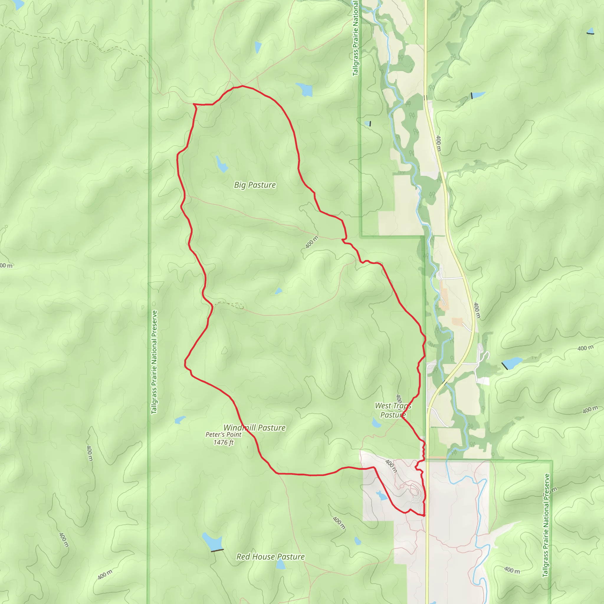 Scenic Overlook Trail and Prairie Fire Loop mobile static map