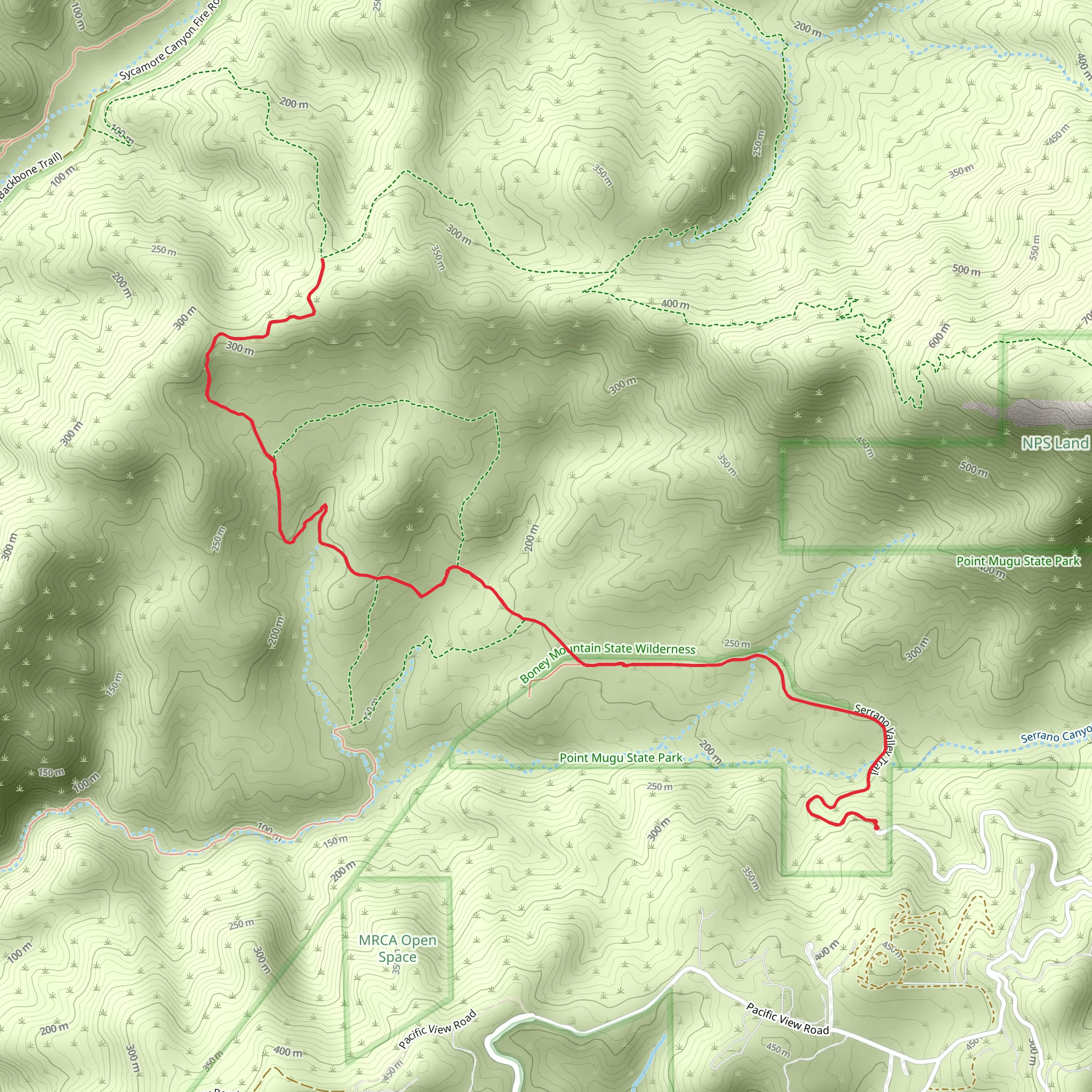 Serrano Valley Trail mobile static map