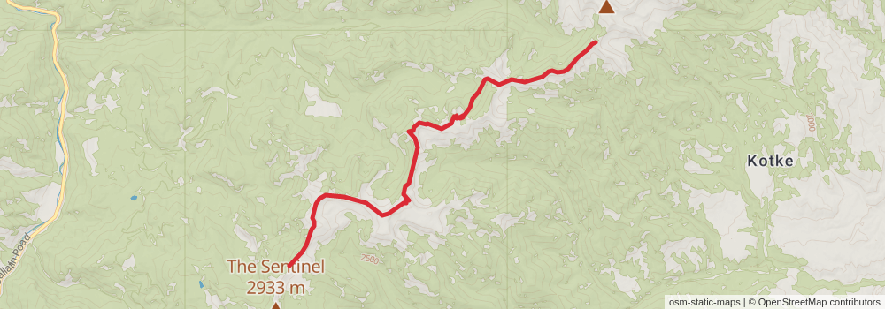 American Perimeter Trail - Rocky Mountains Primary stage 75 Map