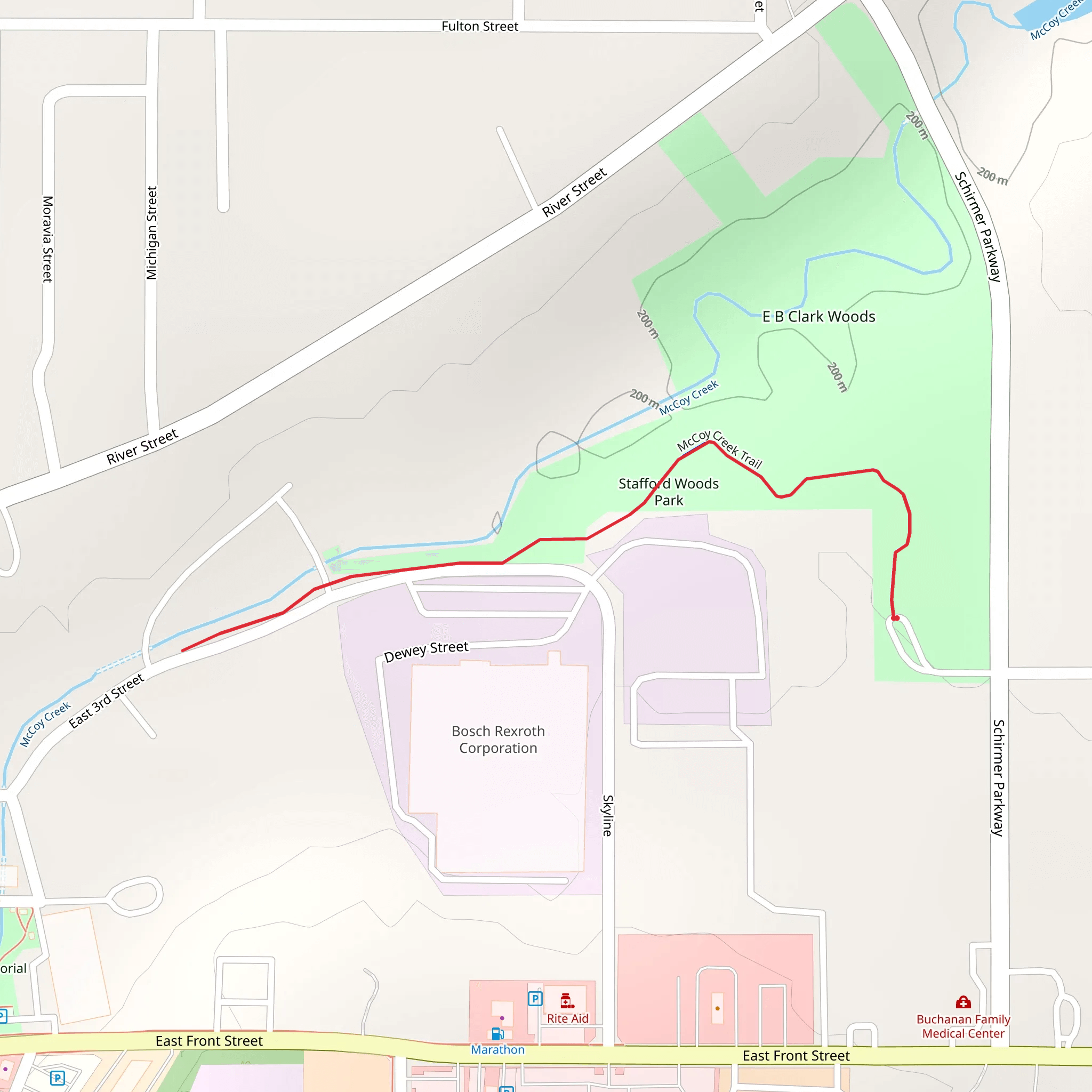 McCoy Creek Trail mobile static map