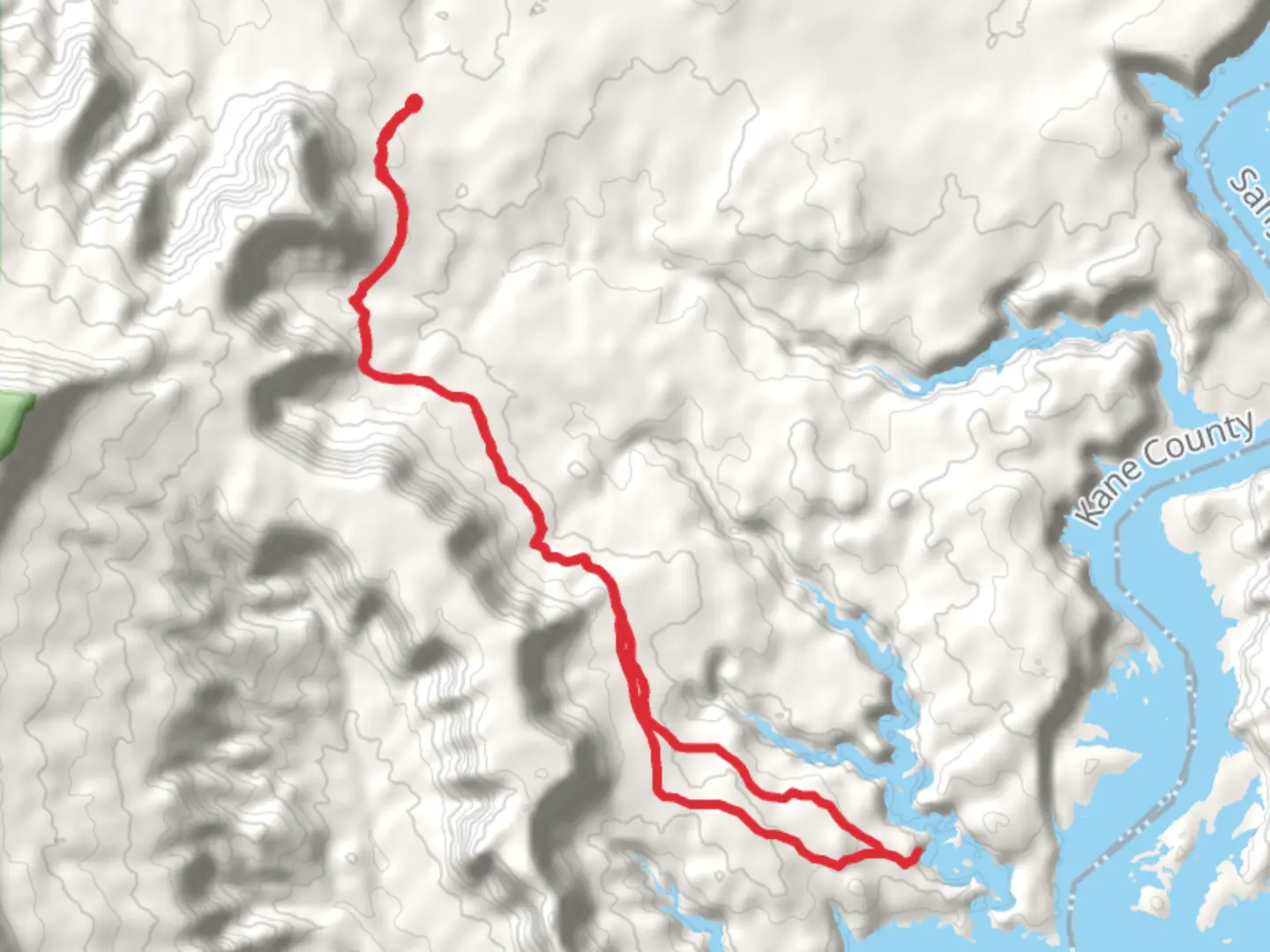 An image depicting the trail Reflection Canyon Loop Trail and its surrounding area.