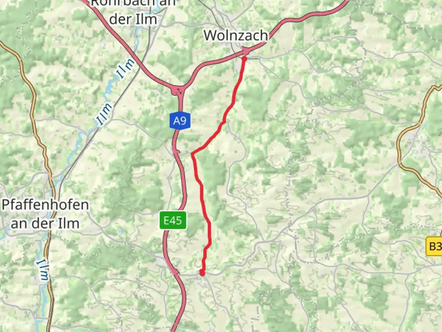 An image depicting the trail Schweitenkirchen to Jebertshausen Walk and its surrounding area.
