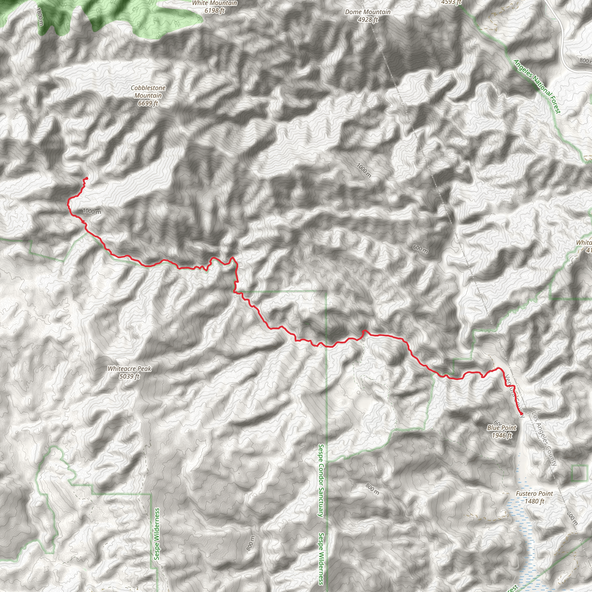 Agua Blanca Trail mobile static map