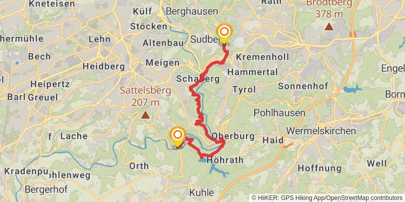Bergischer Weg stage 5 Map