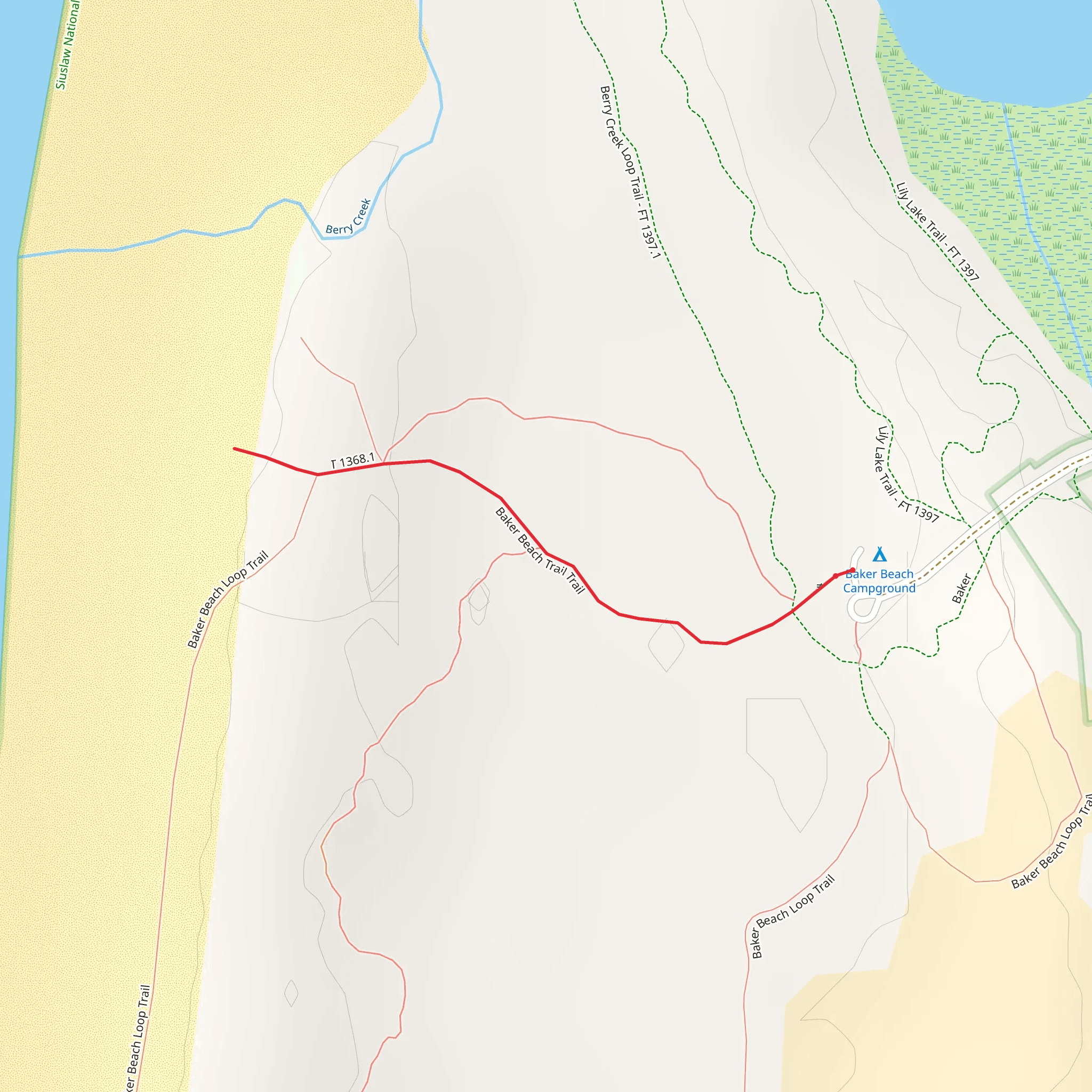 Baker Beach Trail mobile static map