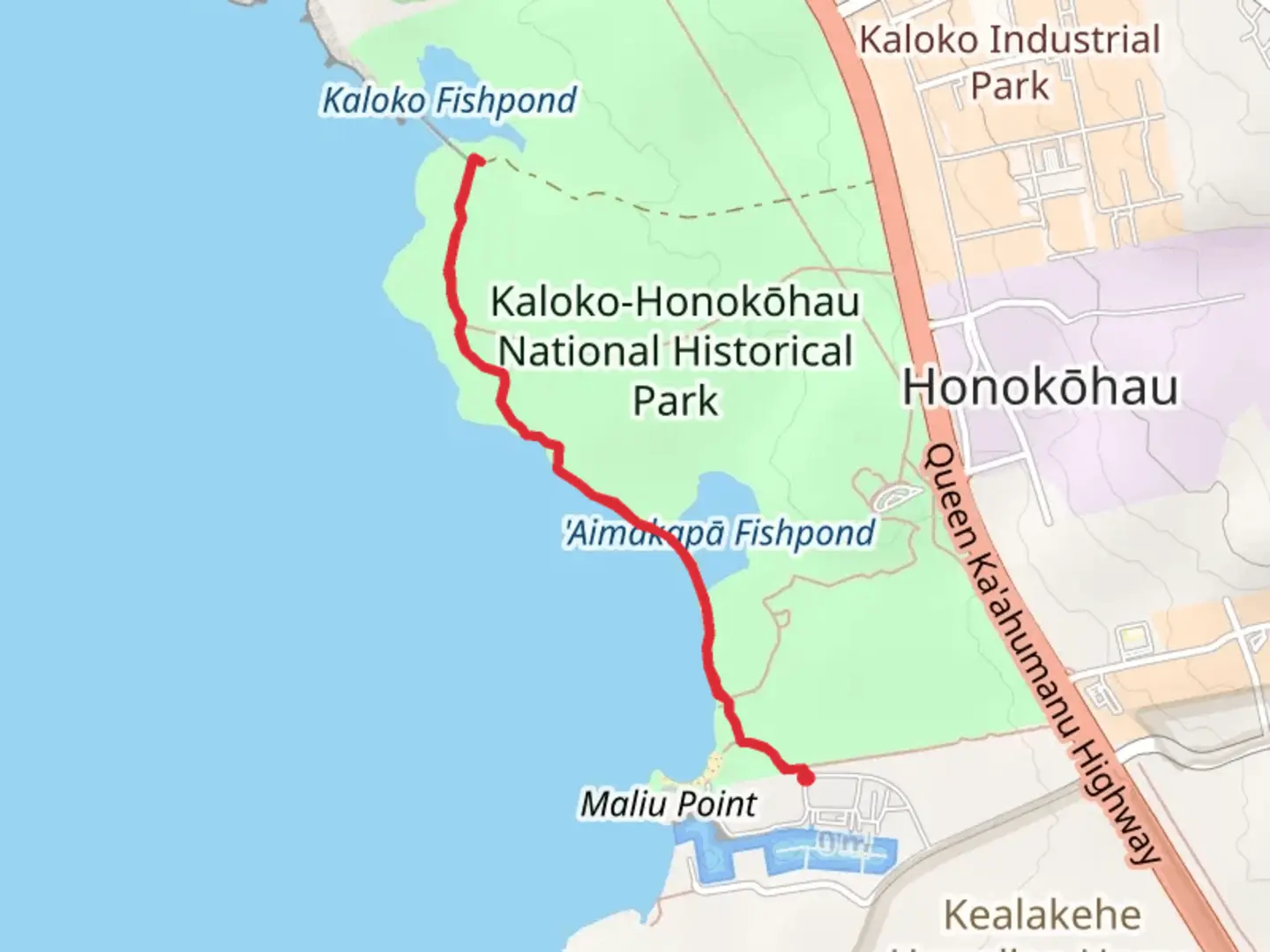 An image depicting the trail Ala Kahakai National Historic Trail and its surrounding area.