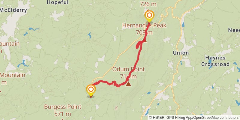 Pinhoti Trail stage 9 Map