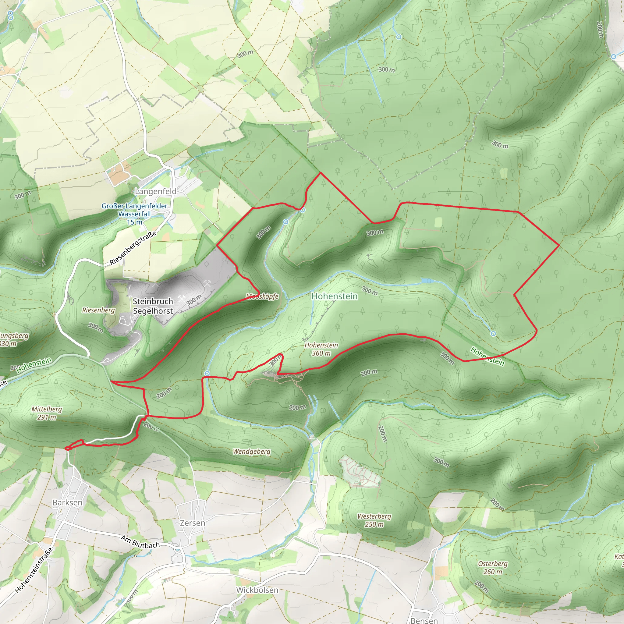 Hohenstein via Deister Suentel Weg Loop mobile static map