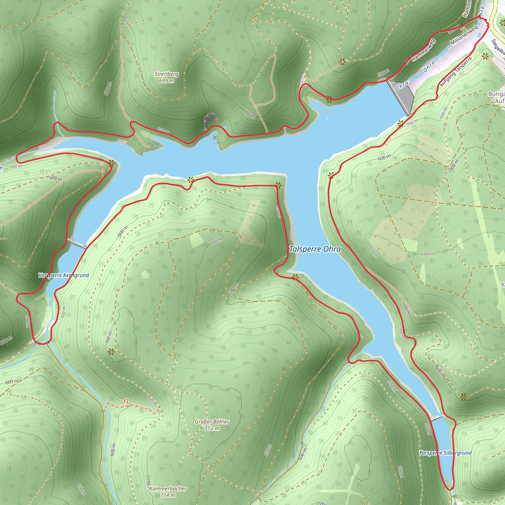 Talsperre Ohra Loop mobile static map