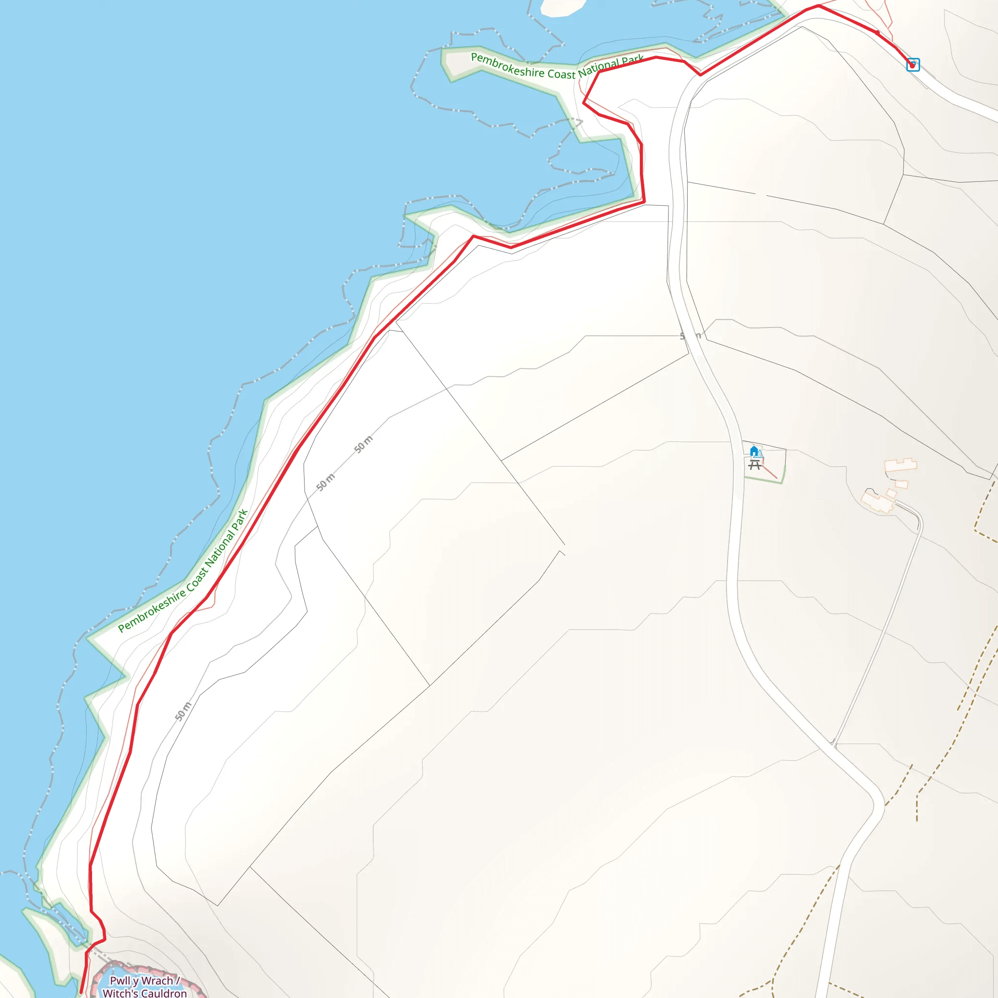 Ceibwr to Pwll y Wrach mobile static map